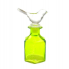 Váza üveg hatszögletű madaras dugóval 6,5*13cm zöld