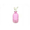 Váza üveg madaras dugóval 6,5*6*5*17cm pink