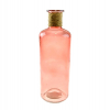 Váza üveg palack nyakán madzaggal 9,5*26,5cm piros