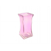 Váza üveg szögletes 8,5*8,5*17cm pink