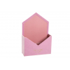 Virág doboz 20*6*30 boríték forma bársony rózsaszín