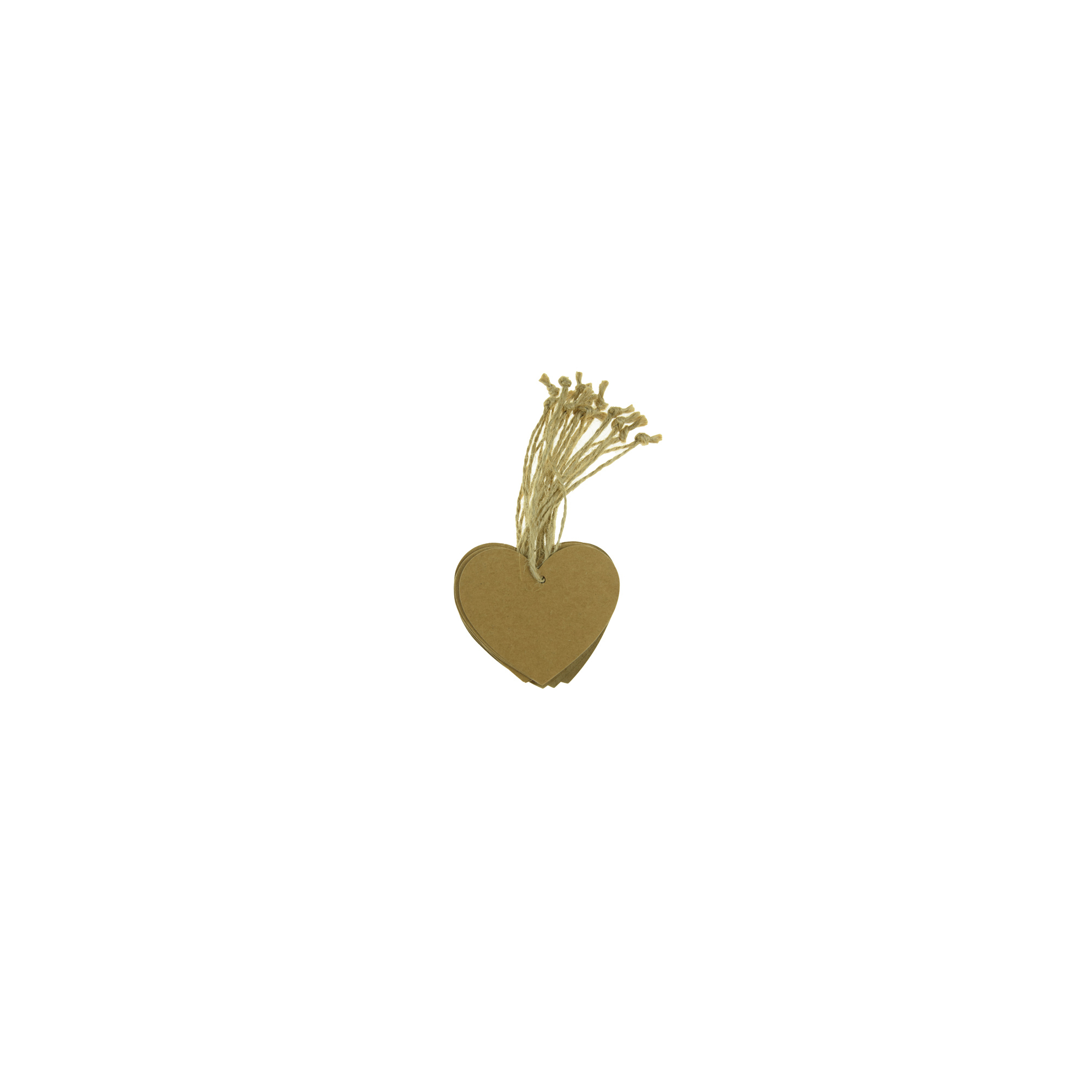 Ajándékkísérő szív papír 6*7cm s/24 natúr