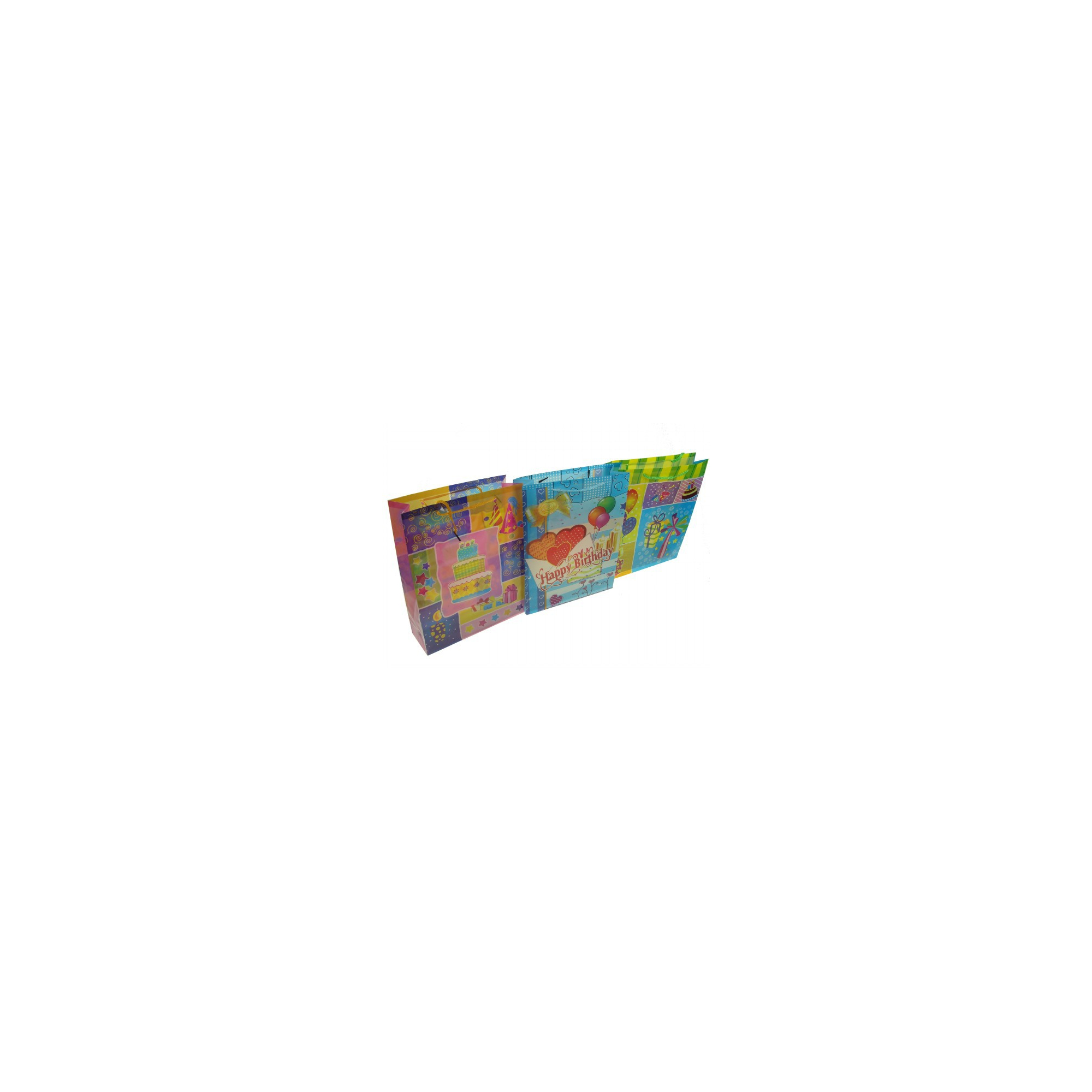 Ajándéktasak pp szülinapos 30*23*8cm színes