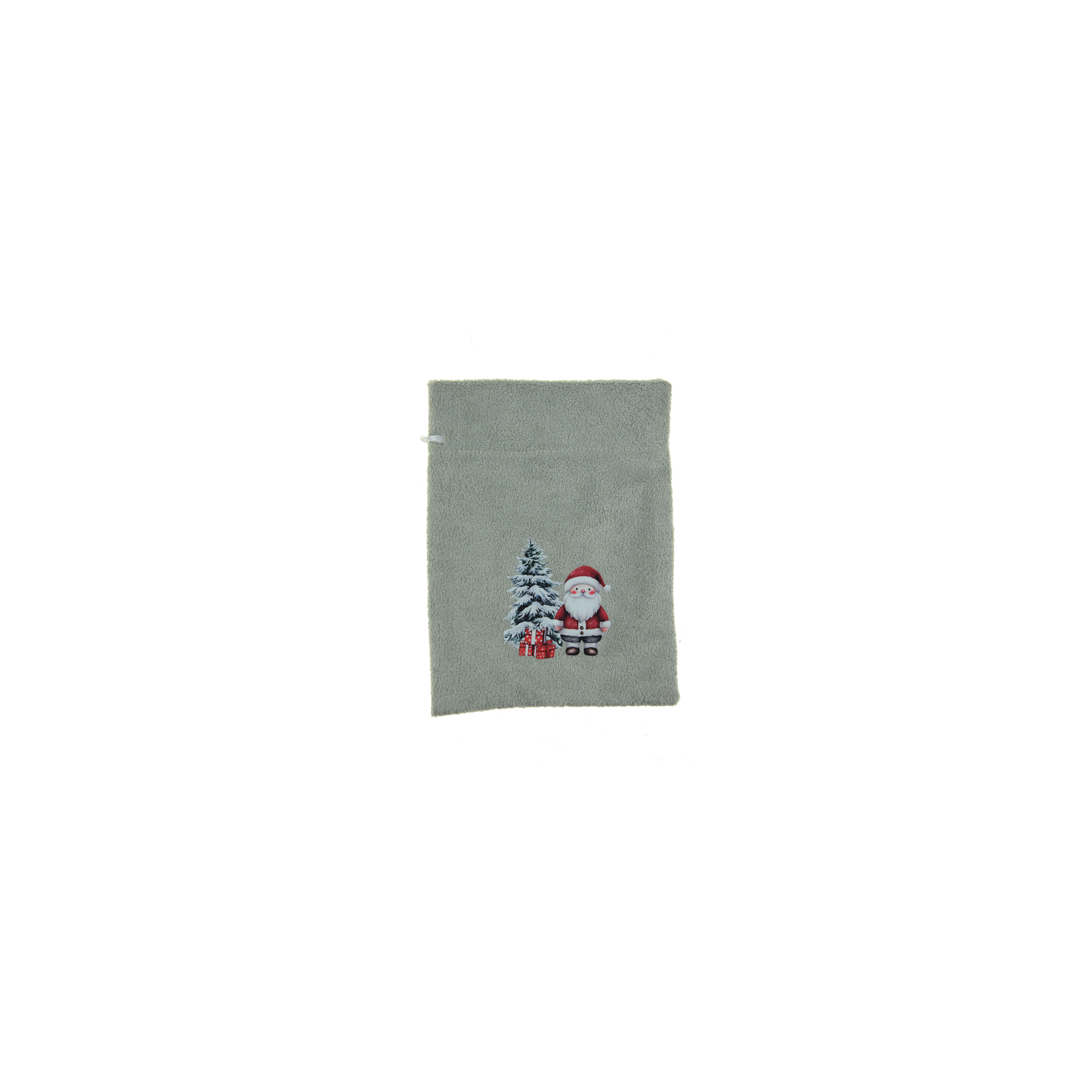 Ajándéktasak textil 15*20cm mikulással szürke
