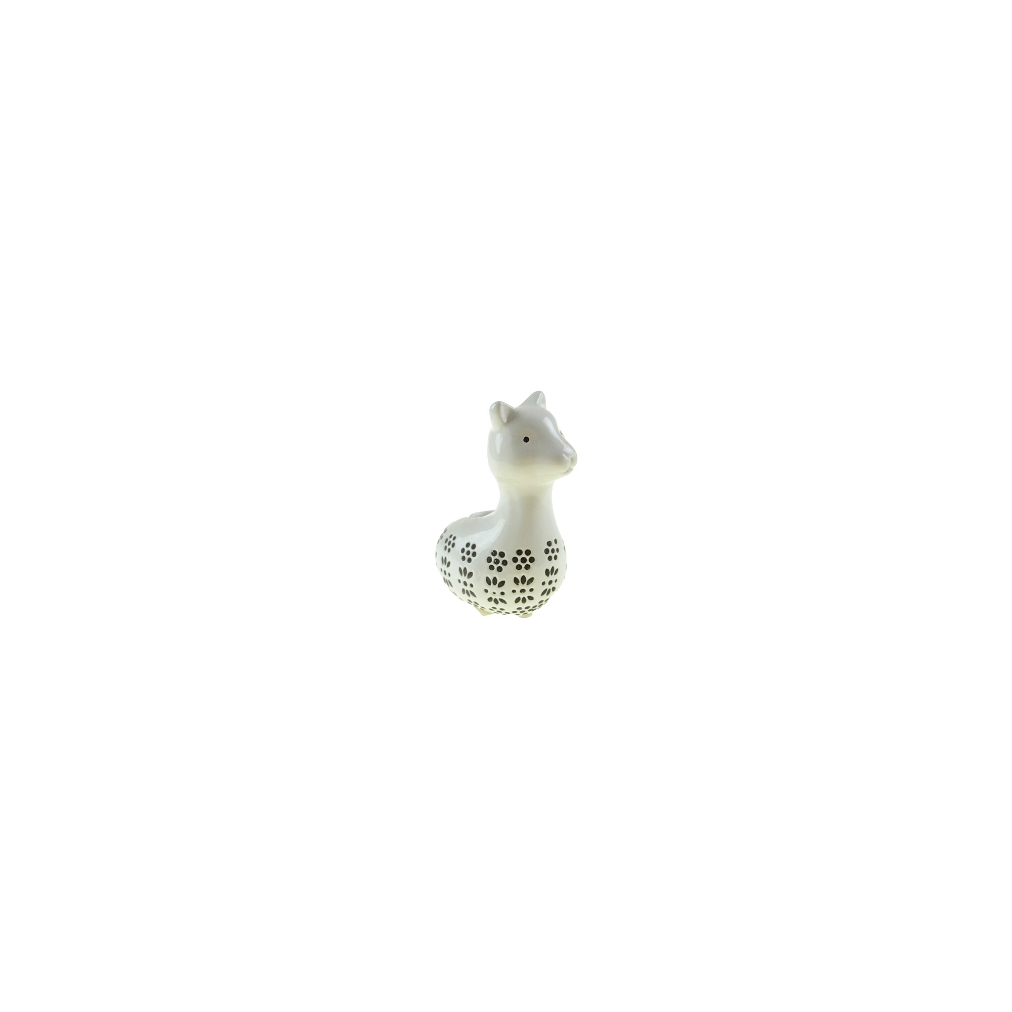 Figura alpaka kerámia mintás 11cm fehér