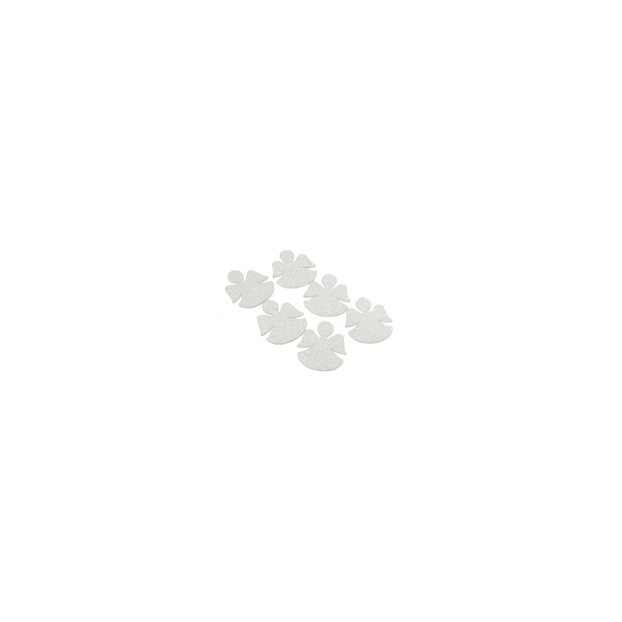 Angyal fa LV 5cm S/8 glitteres fehér