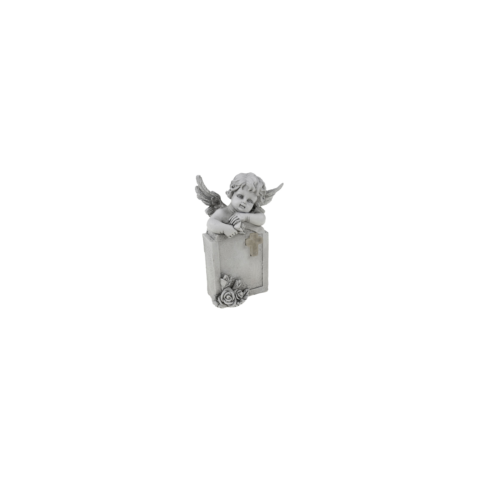 Angyal poly LED-es 13*7.5*19cm Anygyalok őrizzék álmod szürke