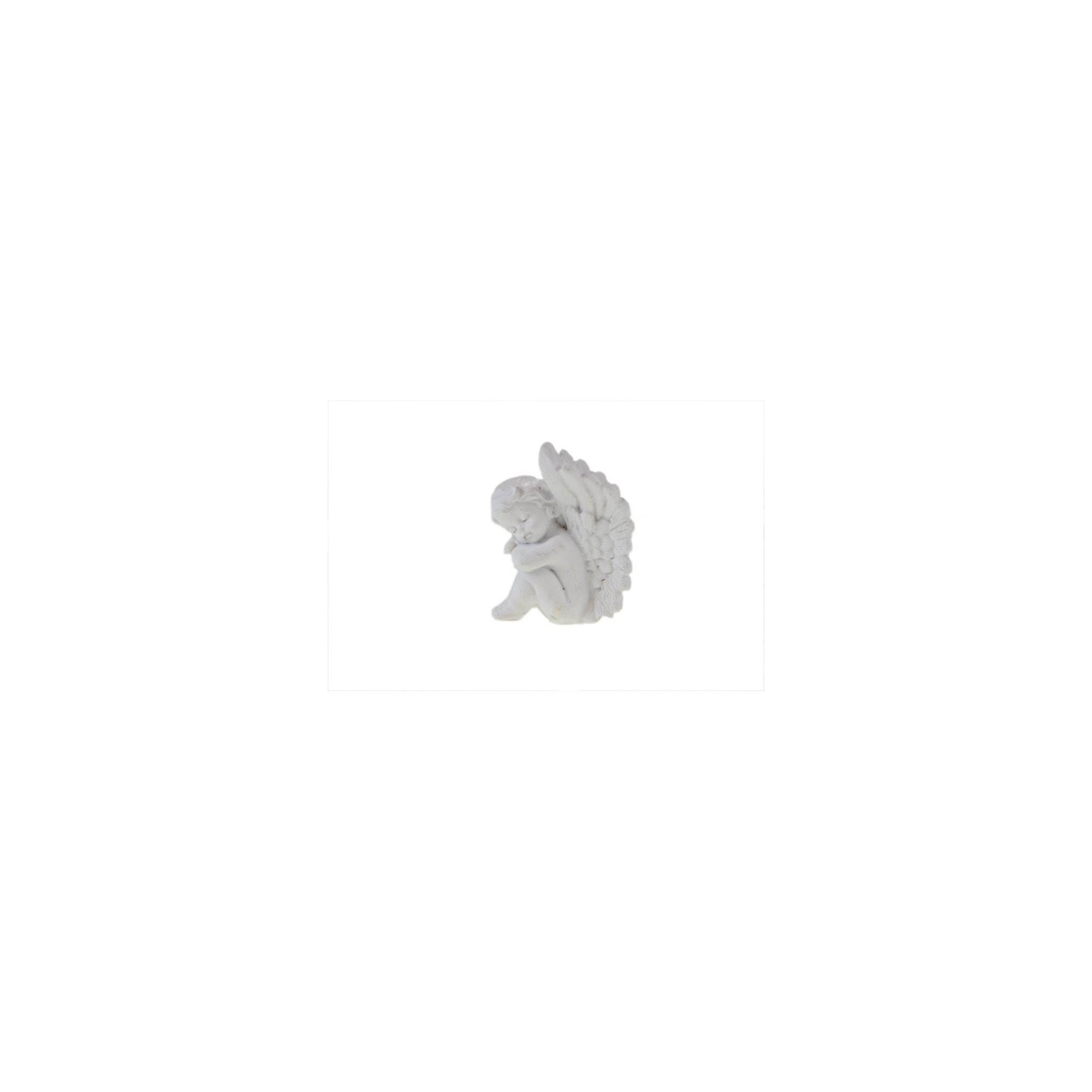 Figura angyal poly ülő 6*9cm fehér
