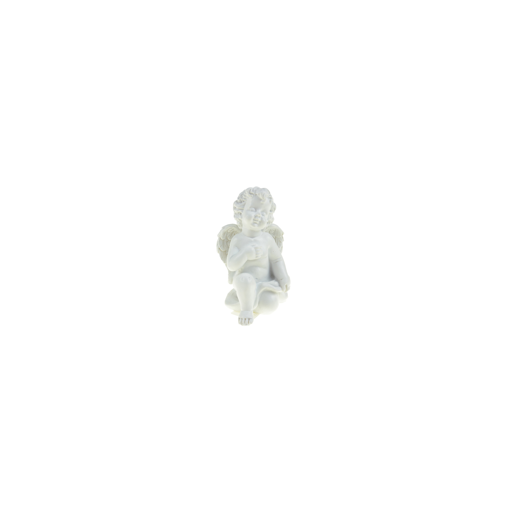 Figura angyal poly térdelő 7.2*7.8*11.5cmH fehér