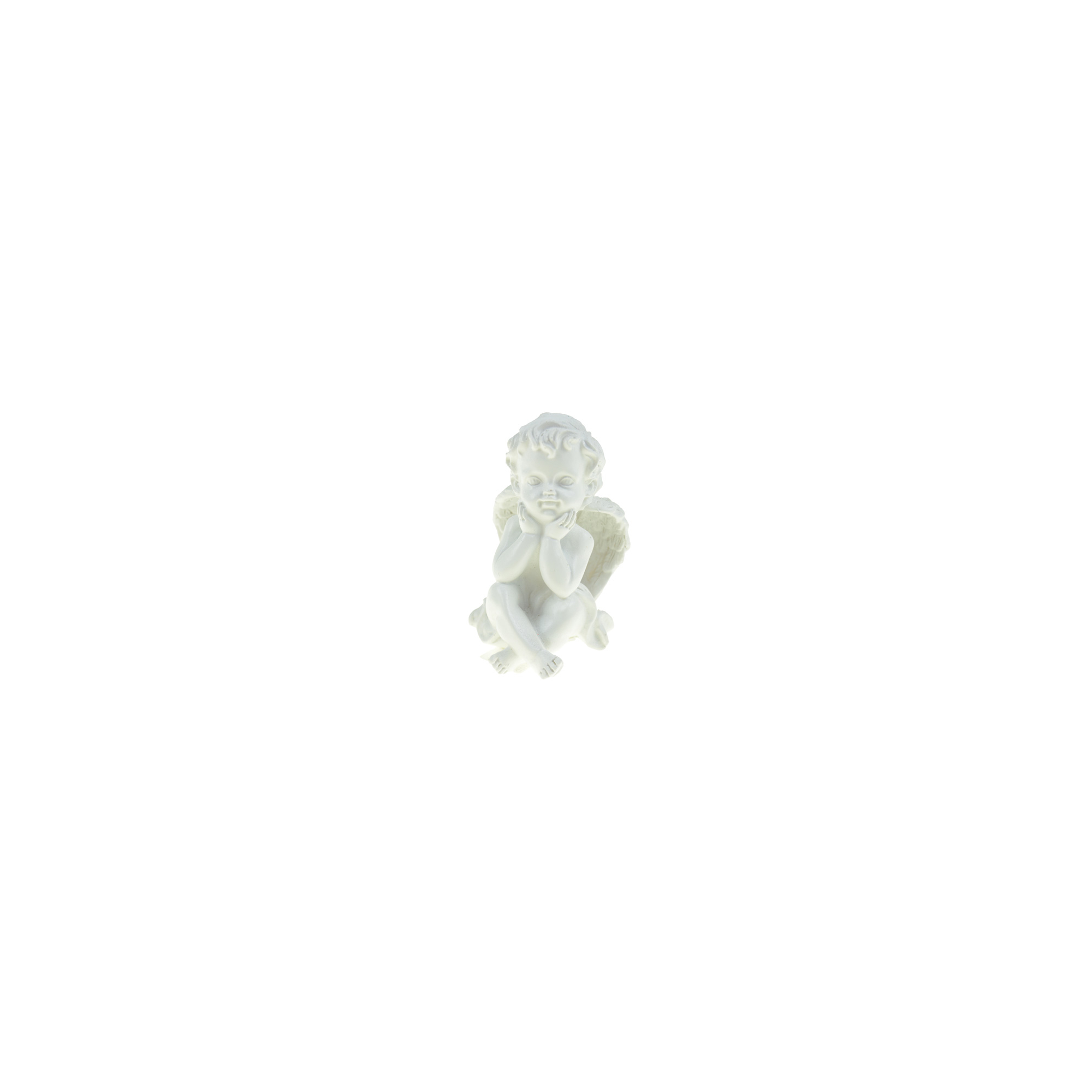 Angyal poly 7.2*8.7*10.6cmH ülő fehér