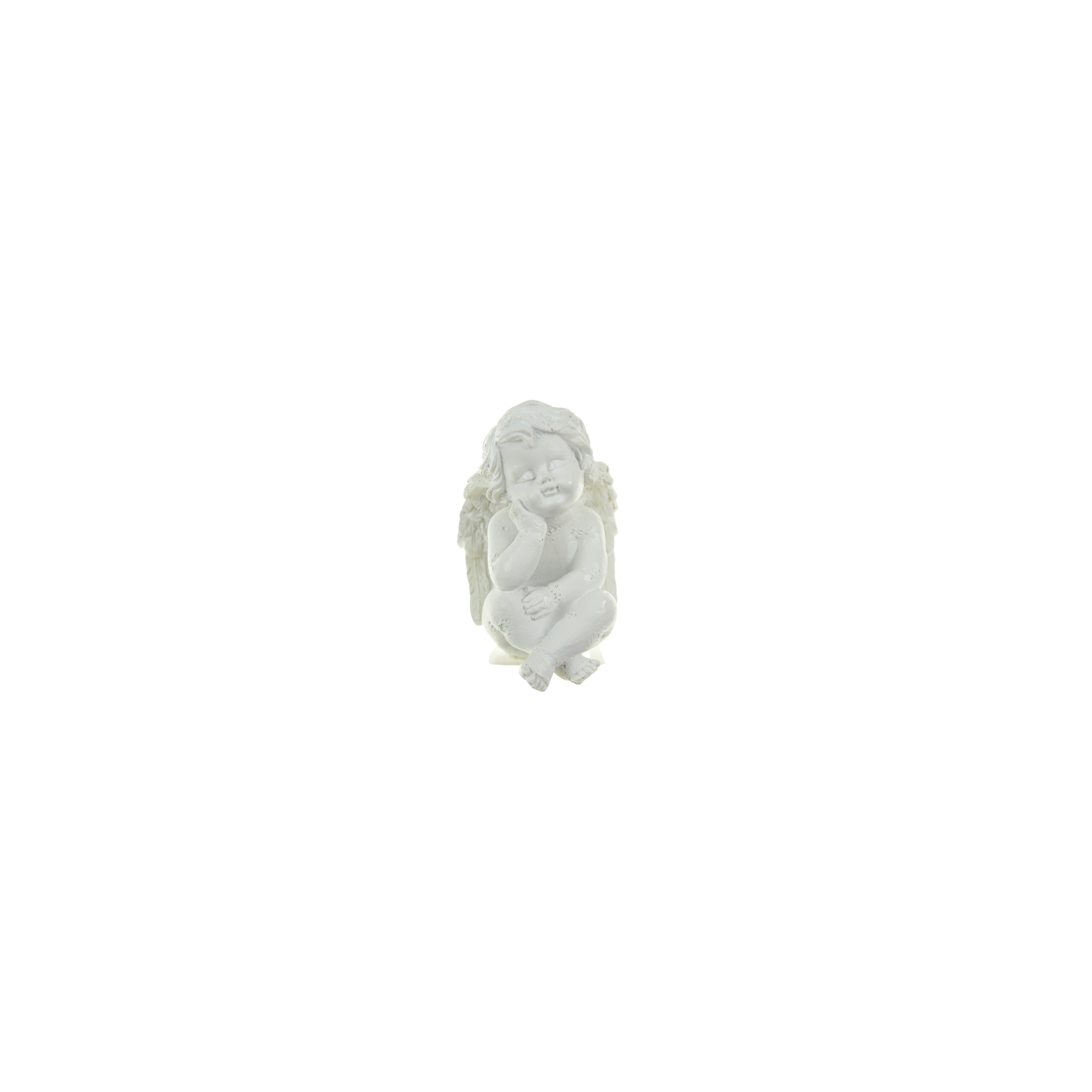 Figura angyal poly törökülsében 7.7*8.5*11.3cmH fehér