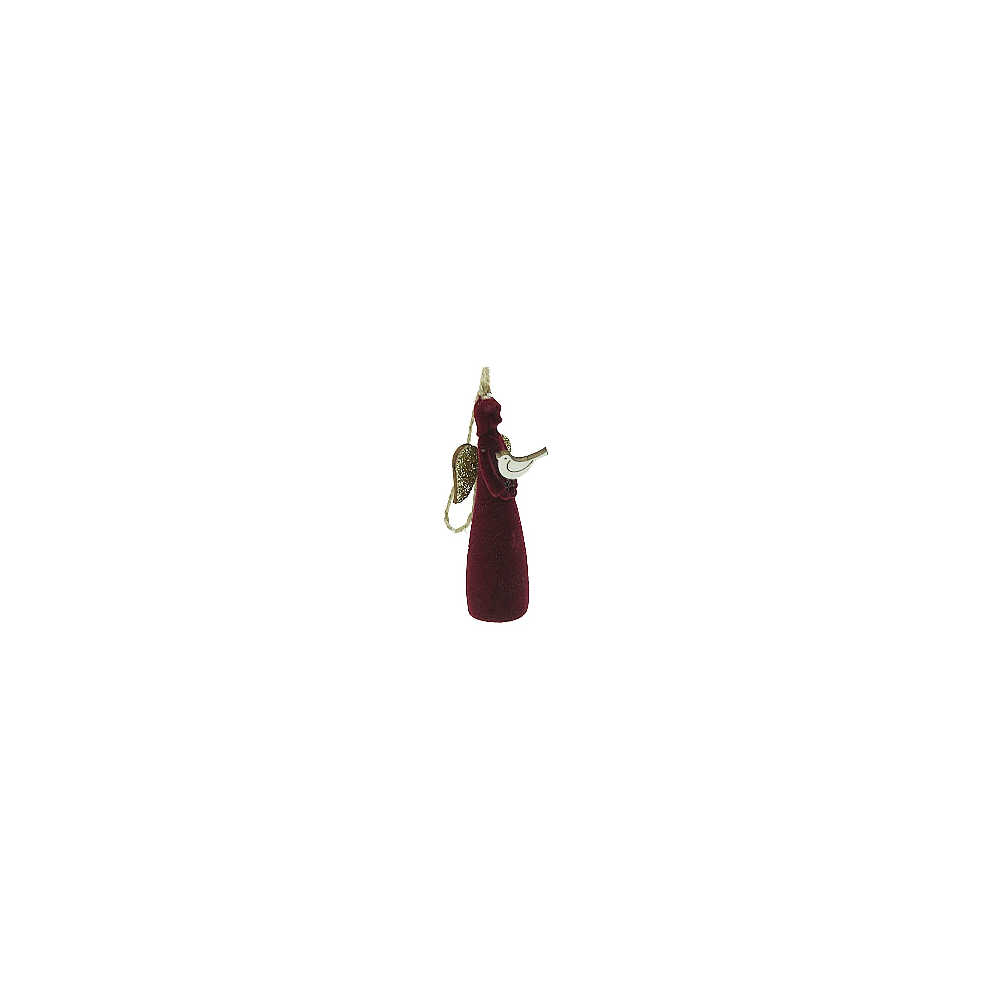 Figura angyal poly akasztós 3*2.5*9cm piros