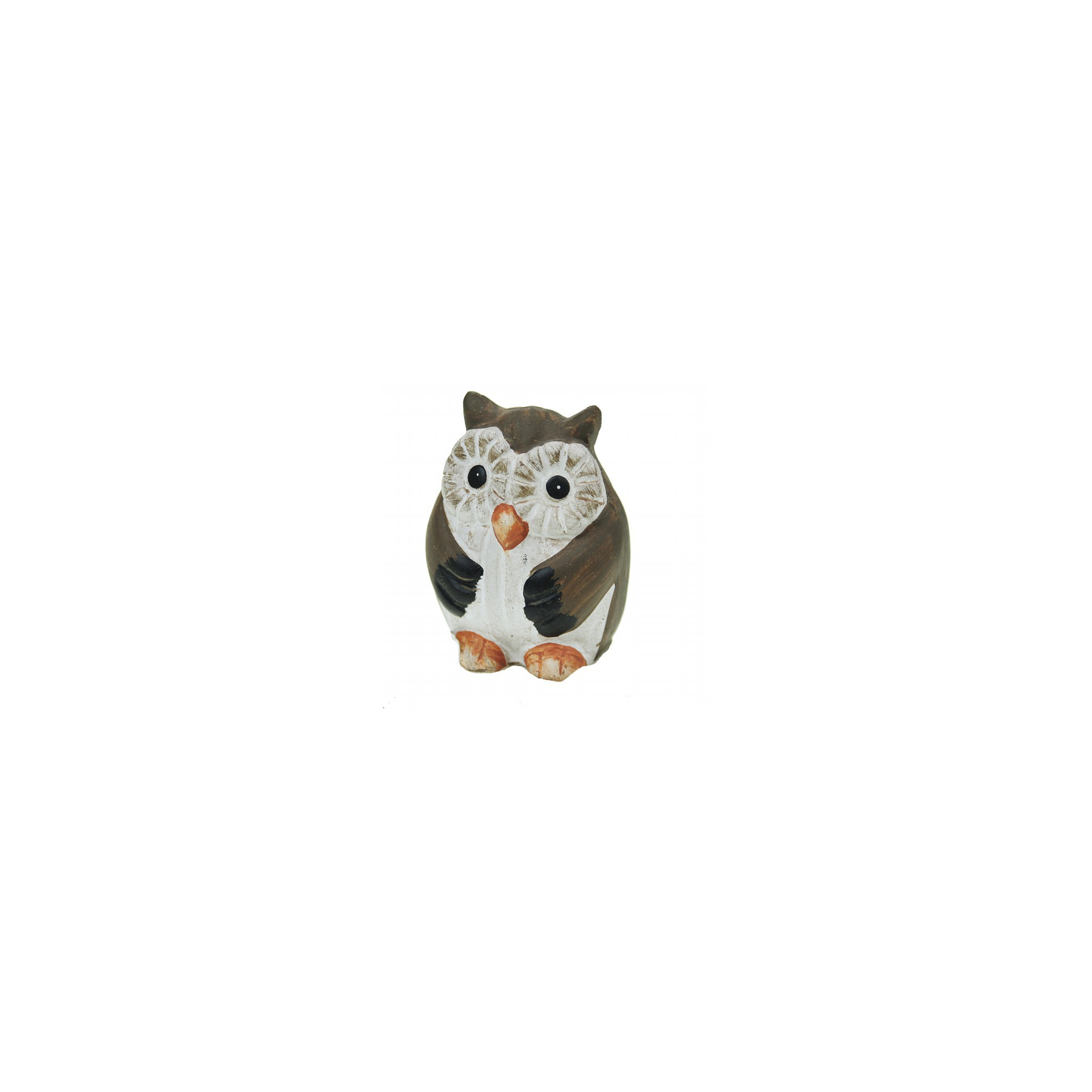 Figura bagoly poly 6*4cm barna/fehér