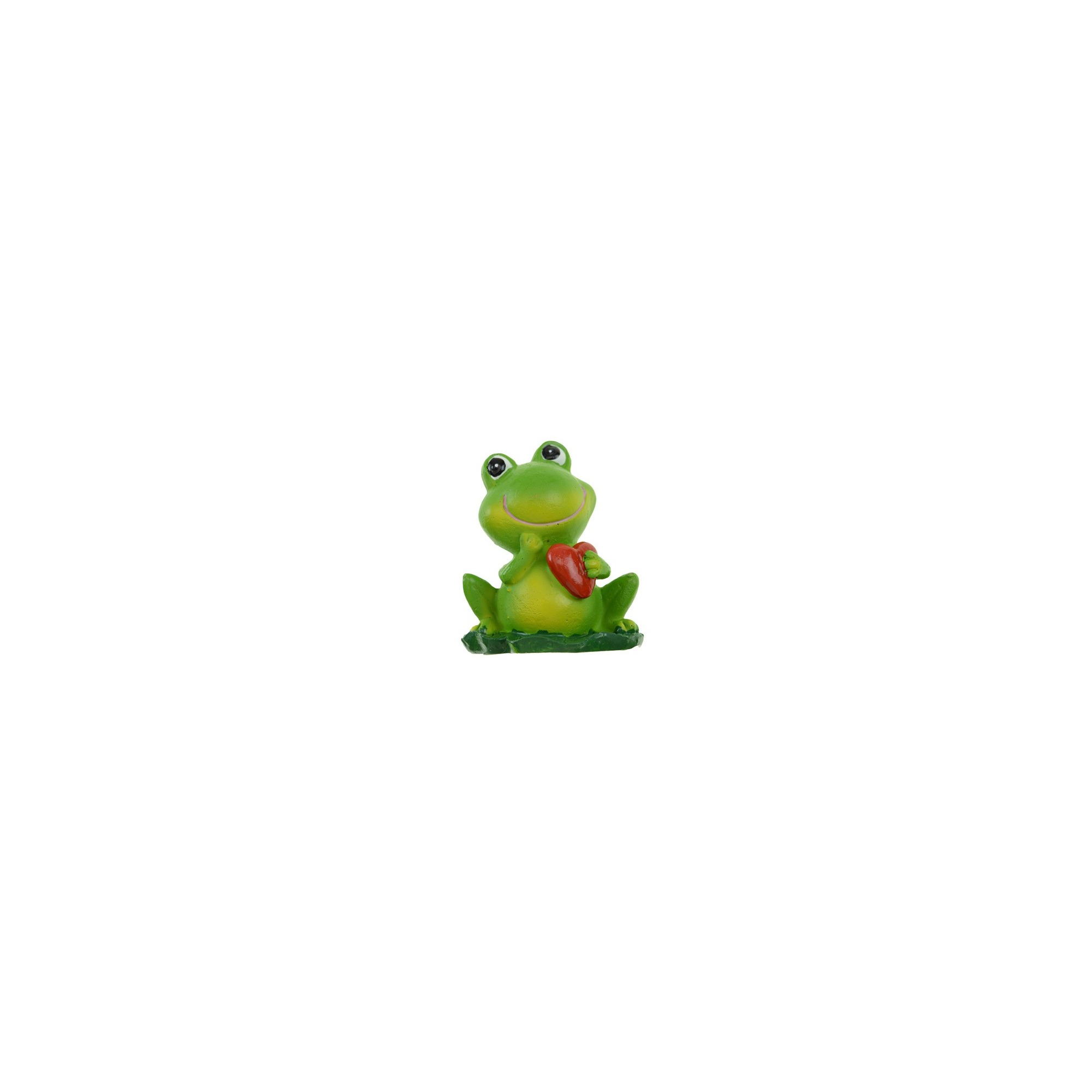 Figura béka poly 7,1cm szívvel