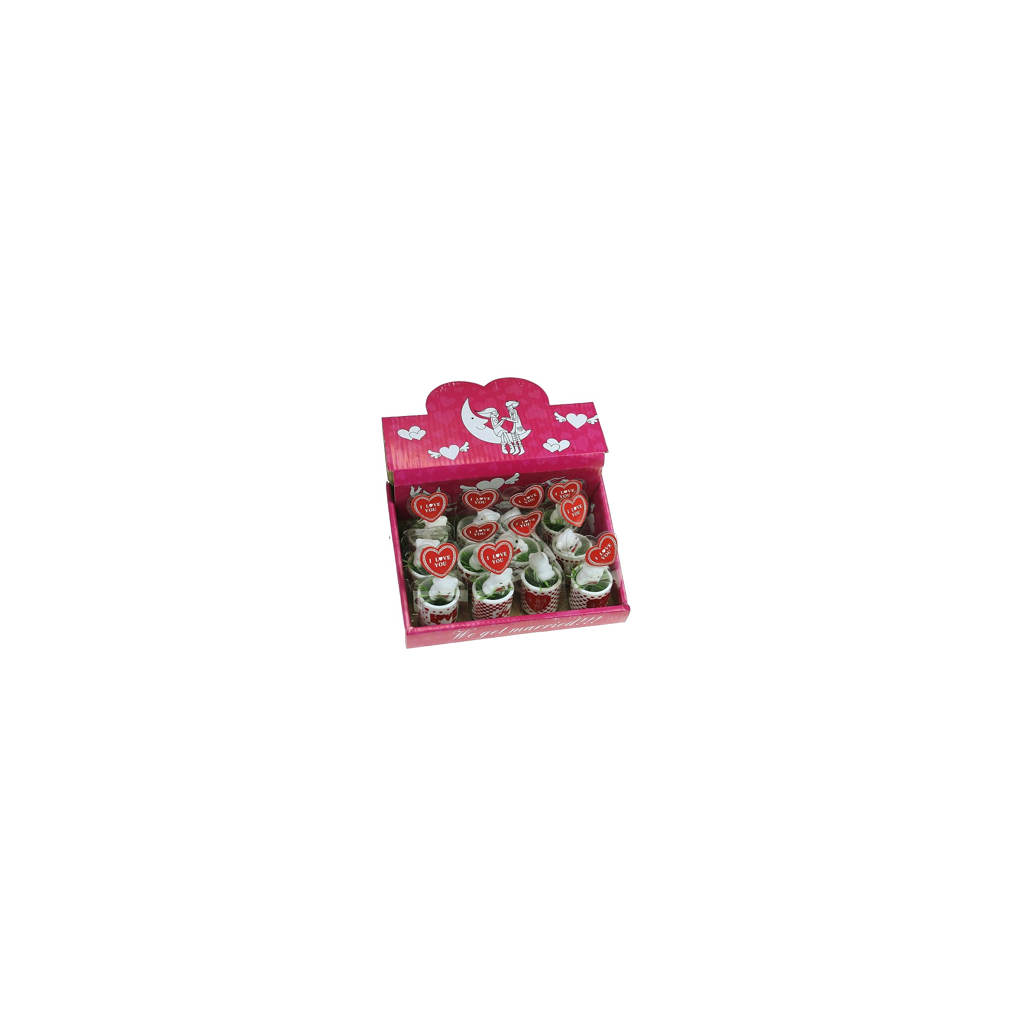 Bögre kerámia 3cm s/12 fehér/piros