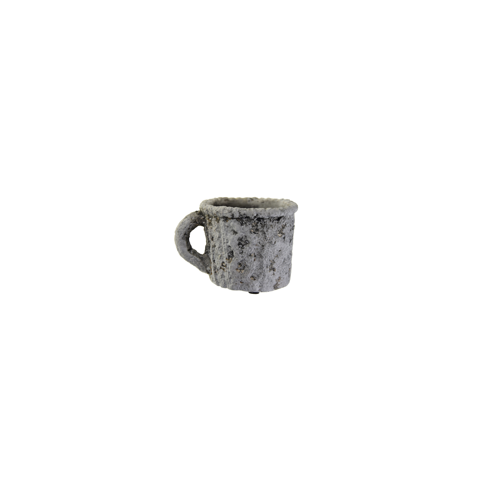 Bögre kő 9*7*6cm kötött mintás szürke