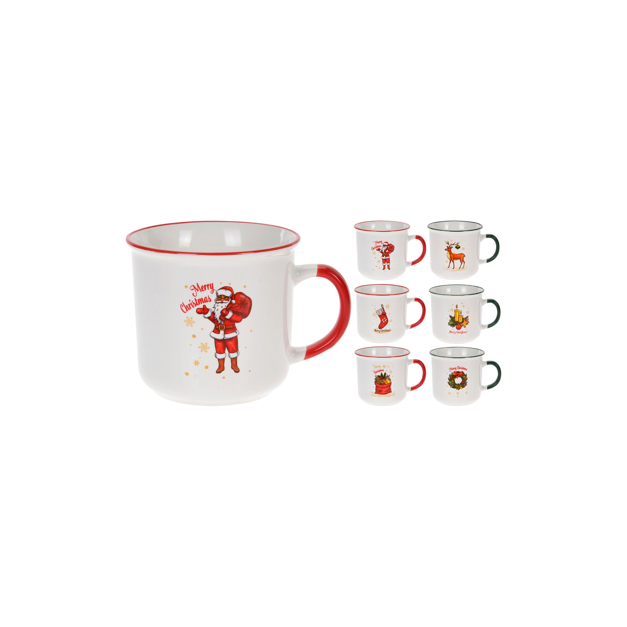 Bögre porcelán karácsonyi 13*13*9cm 290ml fehér