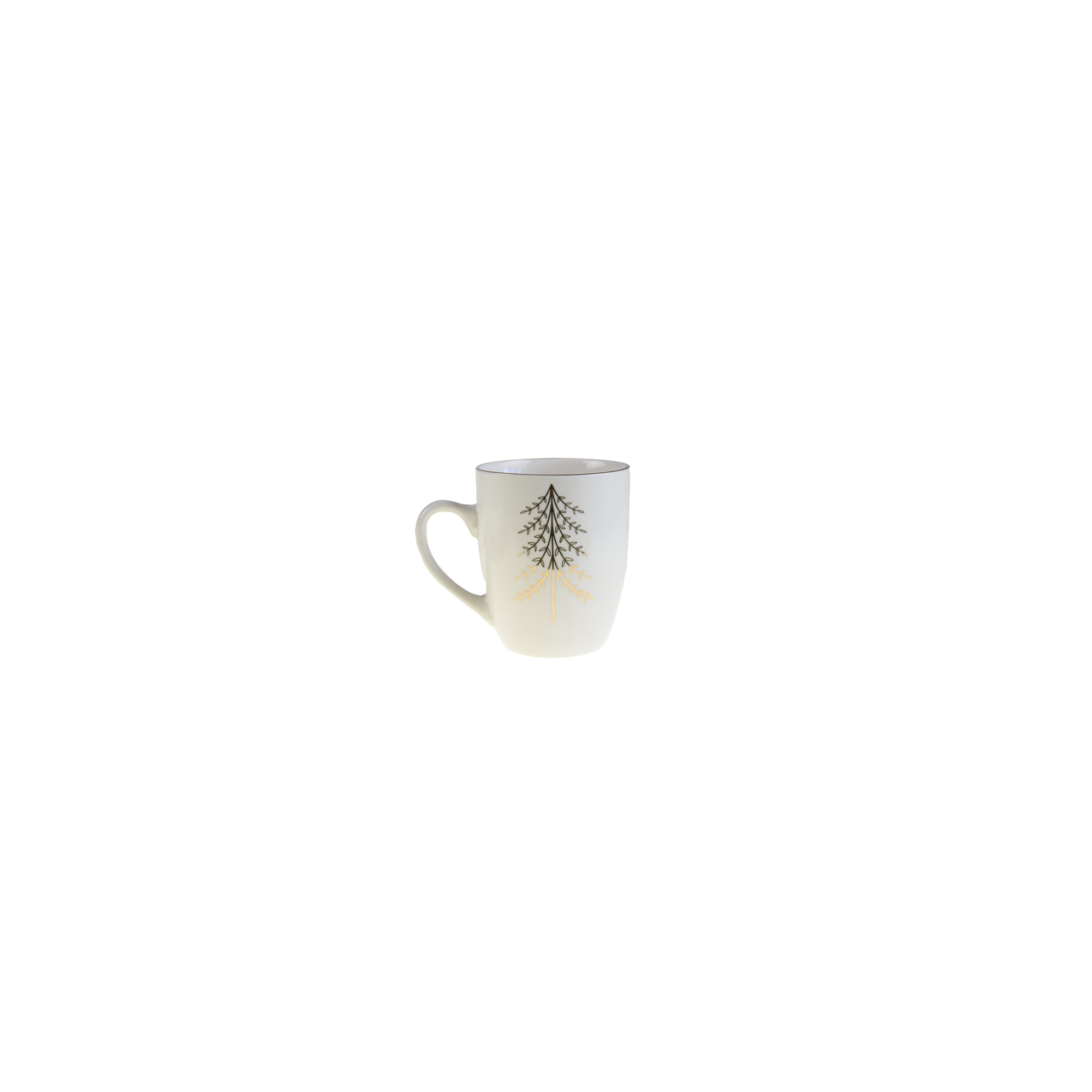 Bögre porcelán fenyőfás H8,3 H10 fehér