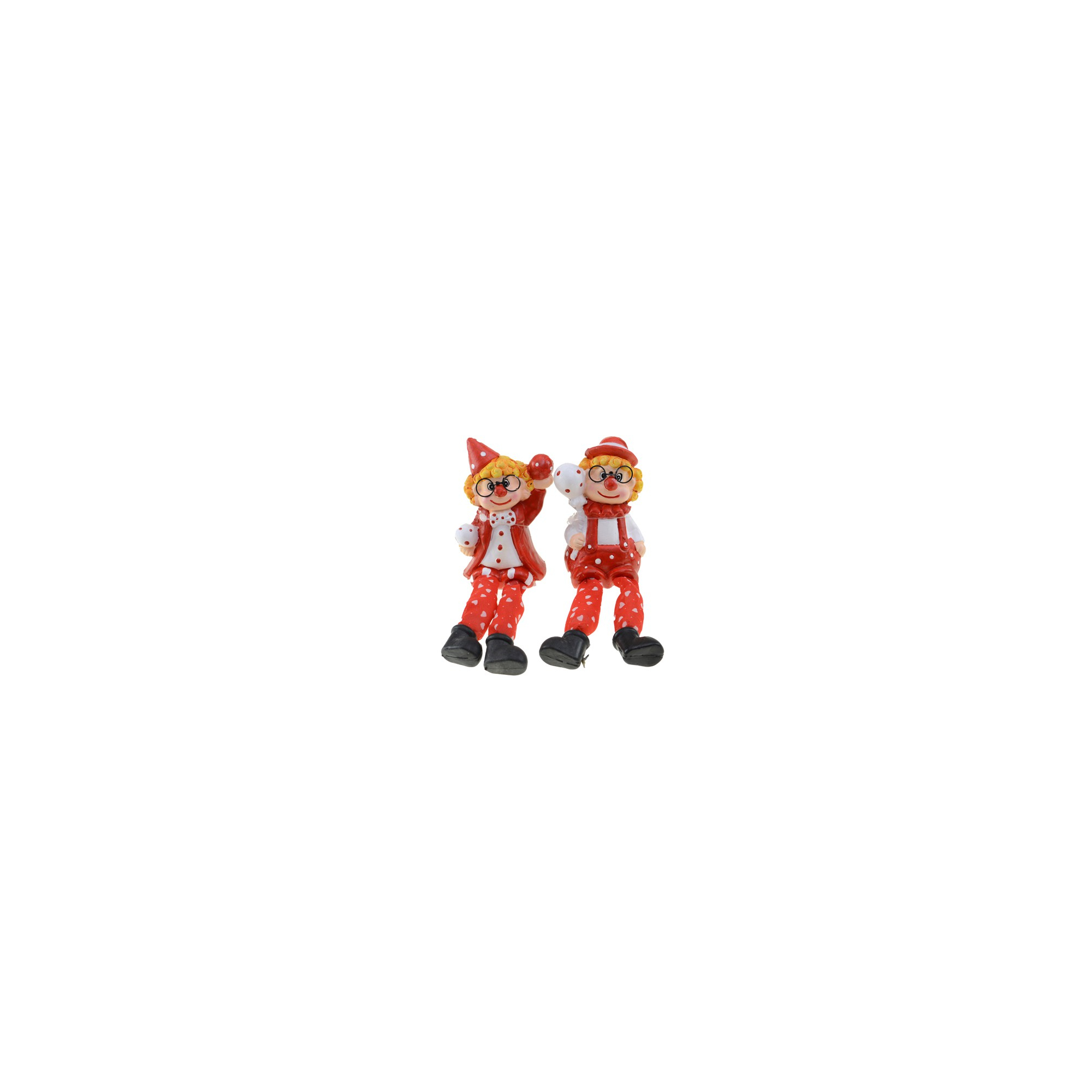 Figura bohóc kerámia 10,5cm lógólábú 2féle piros