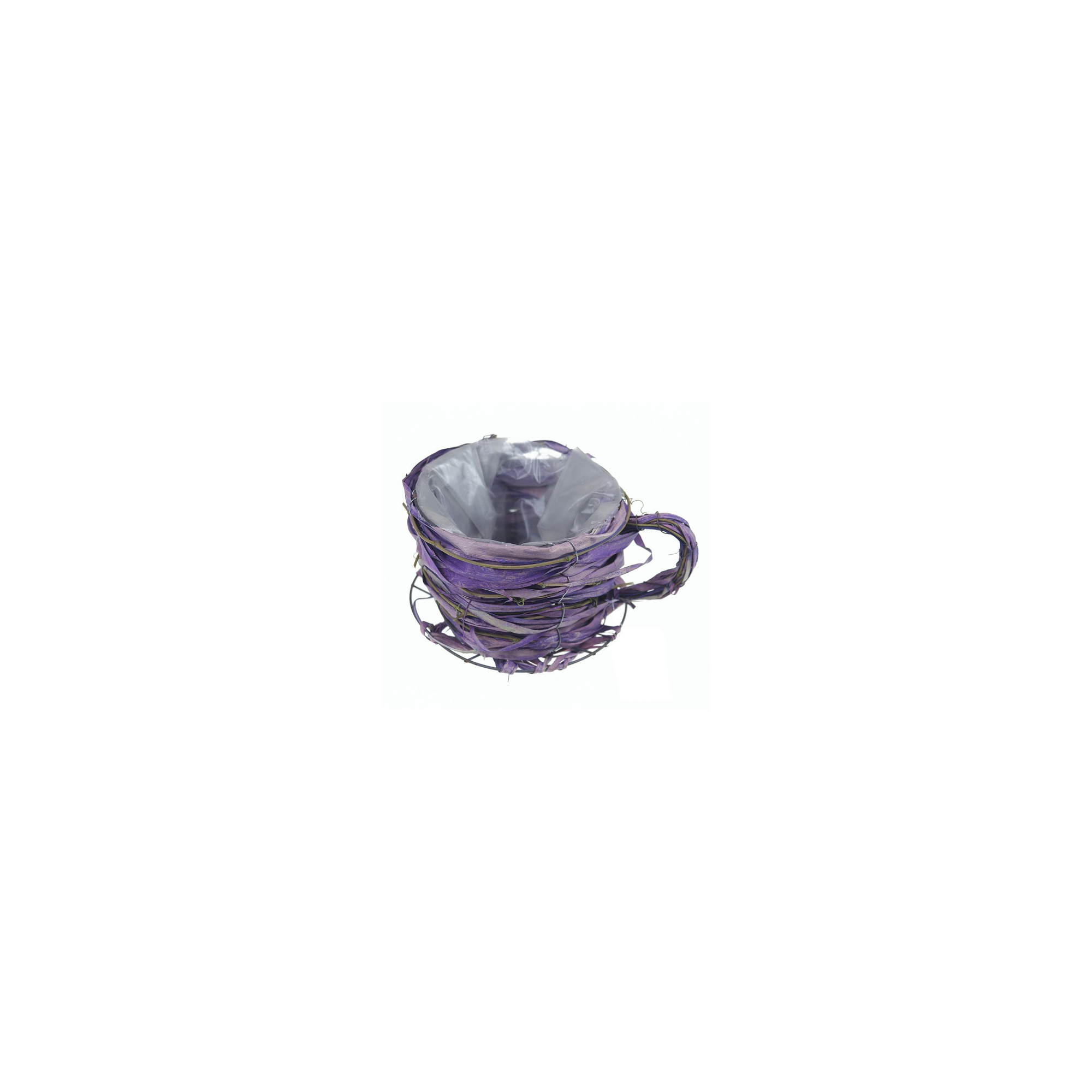 Csésze+alj rattan/vizifű D11cm lila