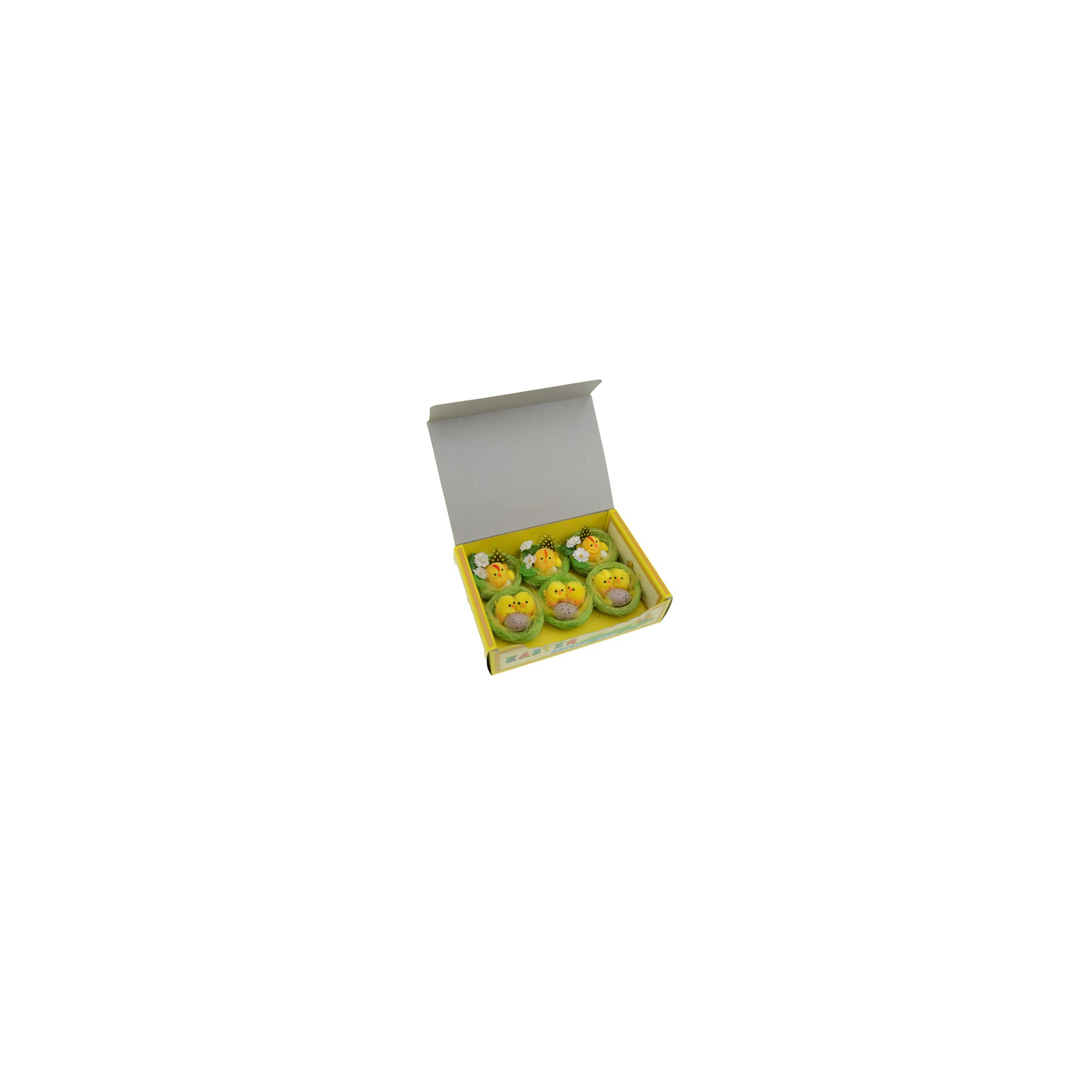 Figura csibe plüss 7cm s/6 fészekben sárga