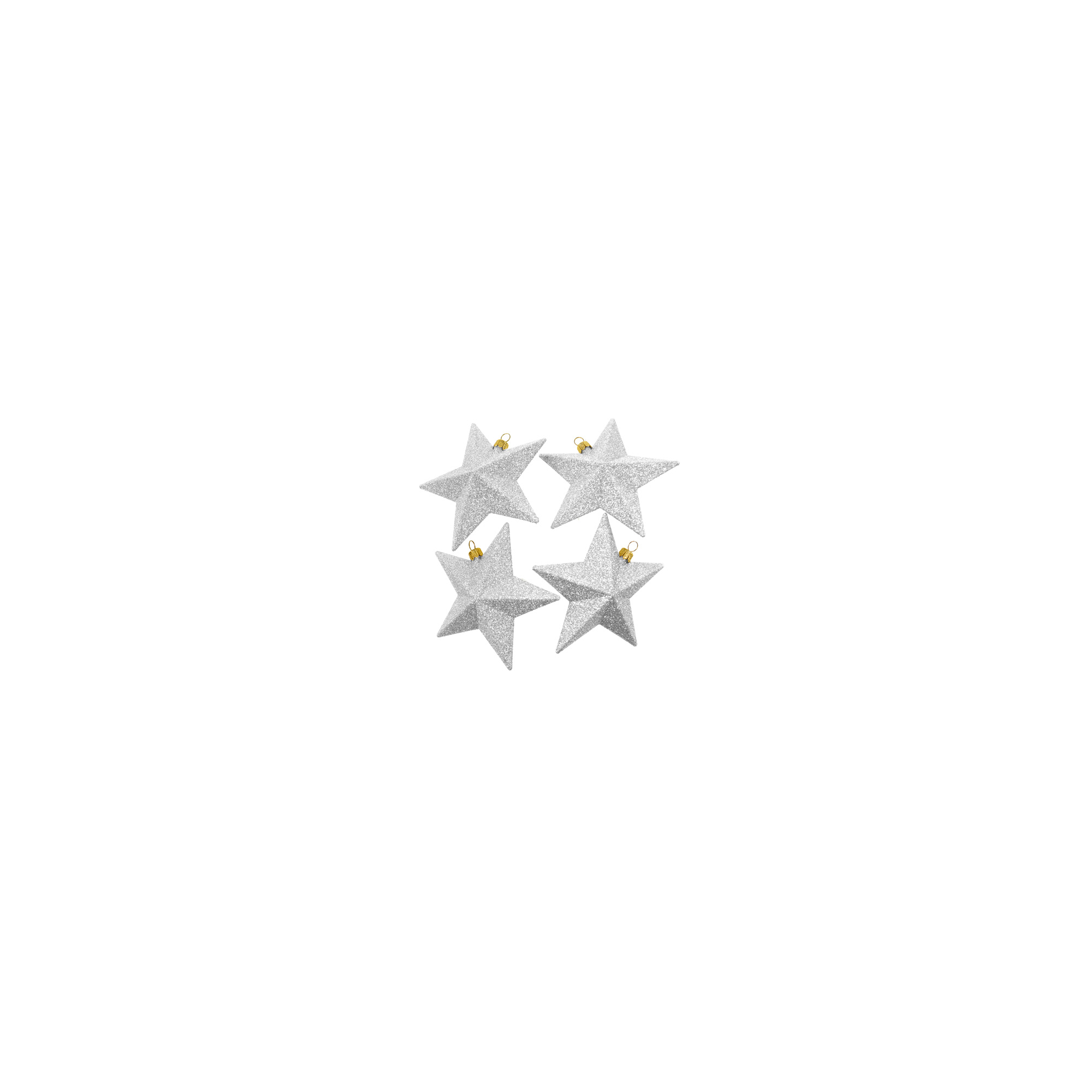 Csillag glitteres műa. 11cm s/4 ezüst