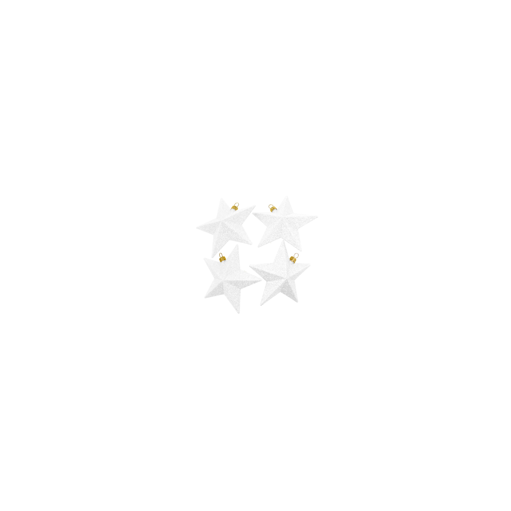 Csillag glitteres műa. 11cm s/4 fehér