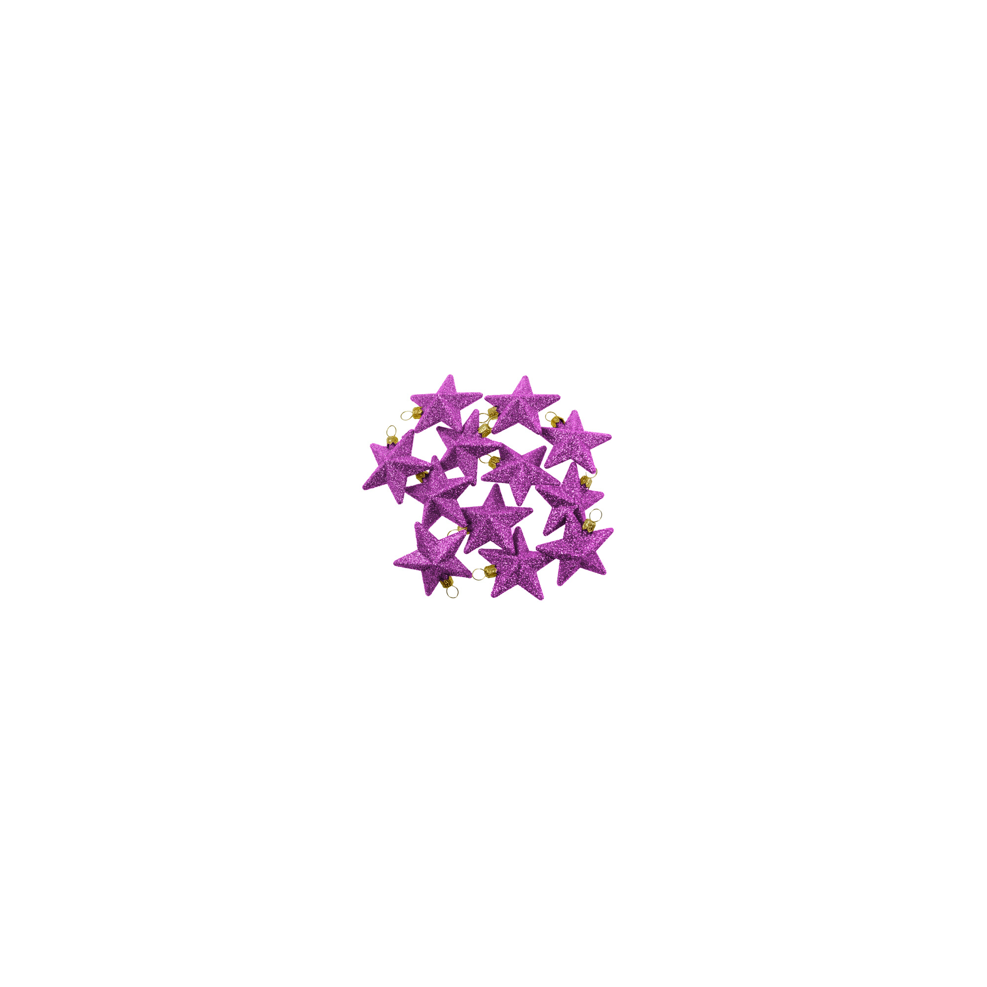 Csillag glitteres műa. 6cm s/12 lila