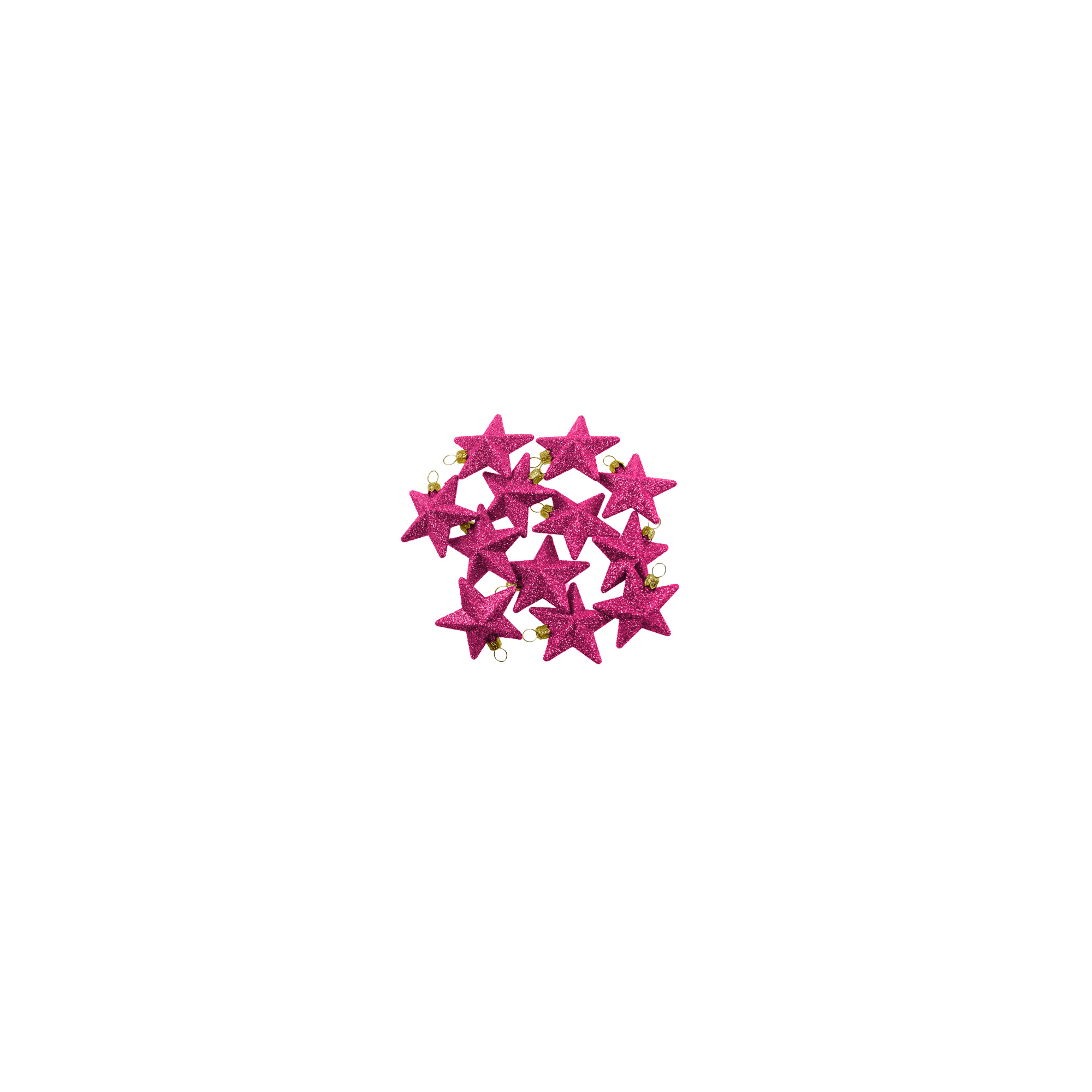 Csillag glitteres műa. 6cm s/12 megenta