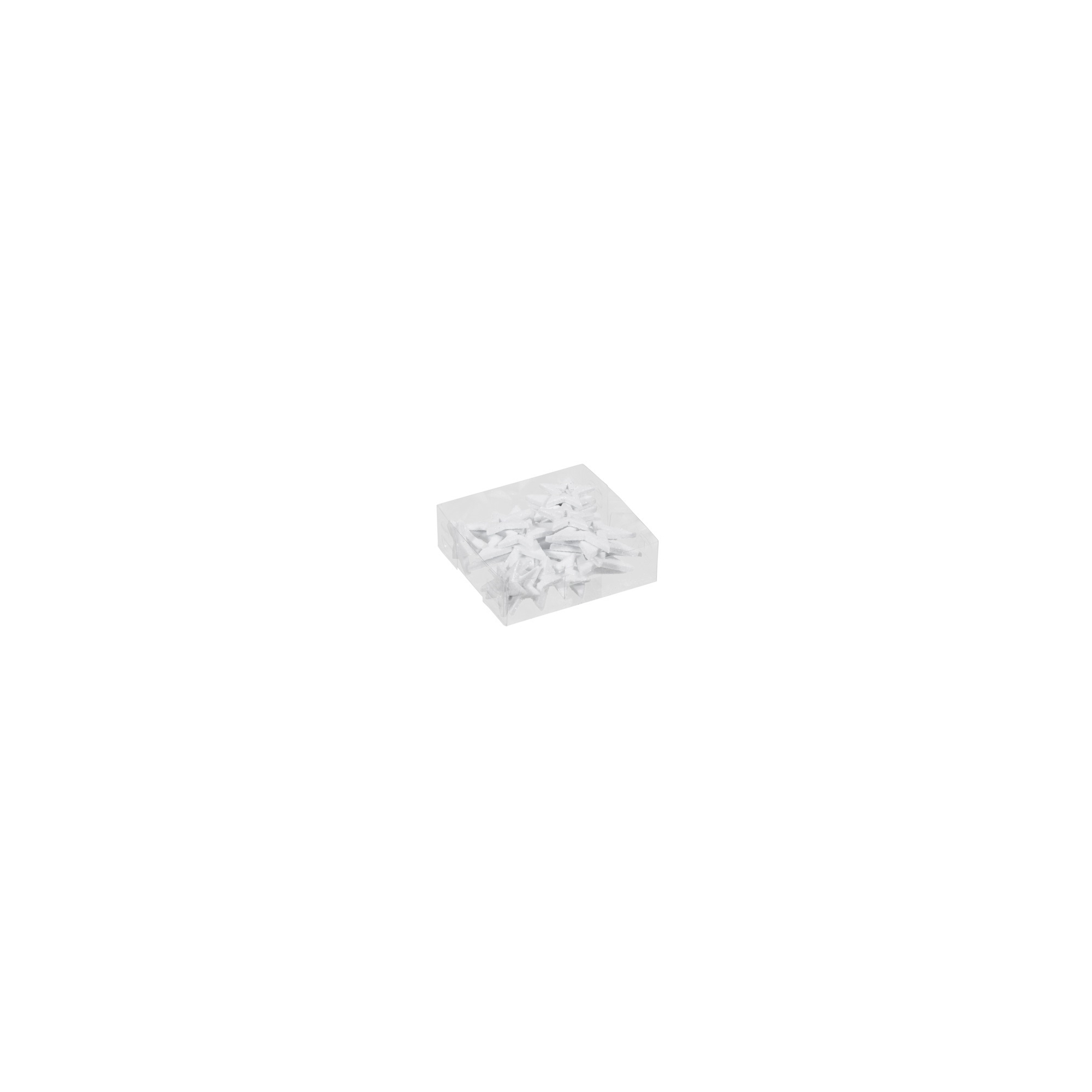 Csillag nyitott 35/45/55/65 mm s/24 glitteres fehér