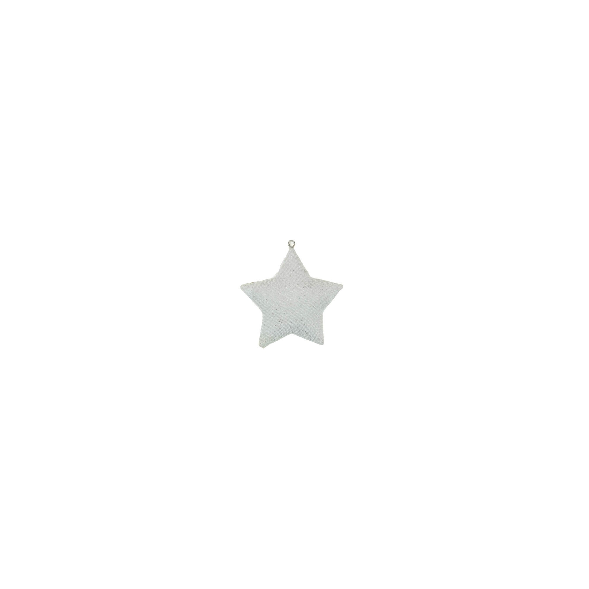 Figura Csillag poly akasztós 8*7,5cm fehér