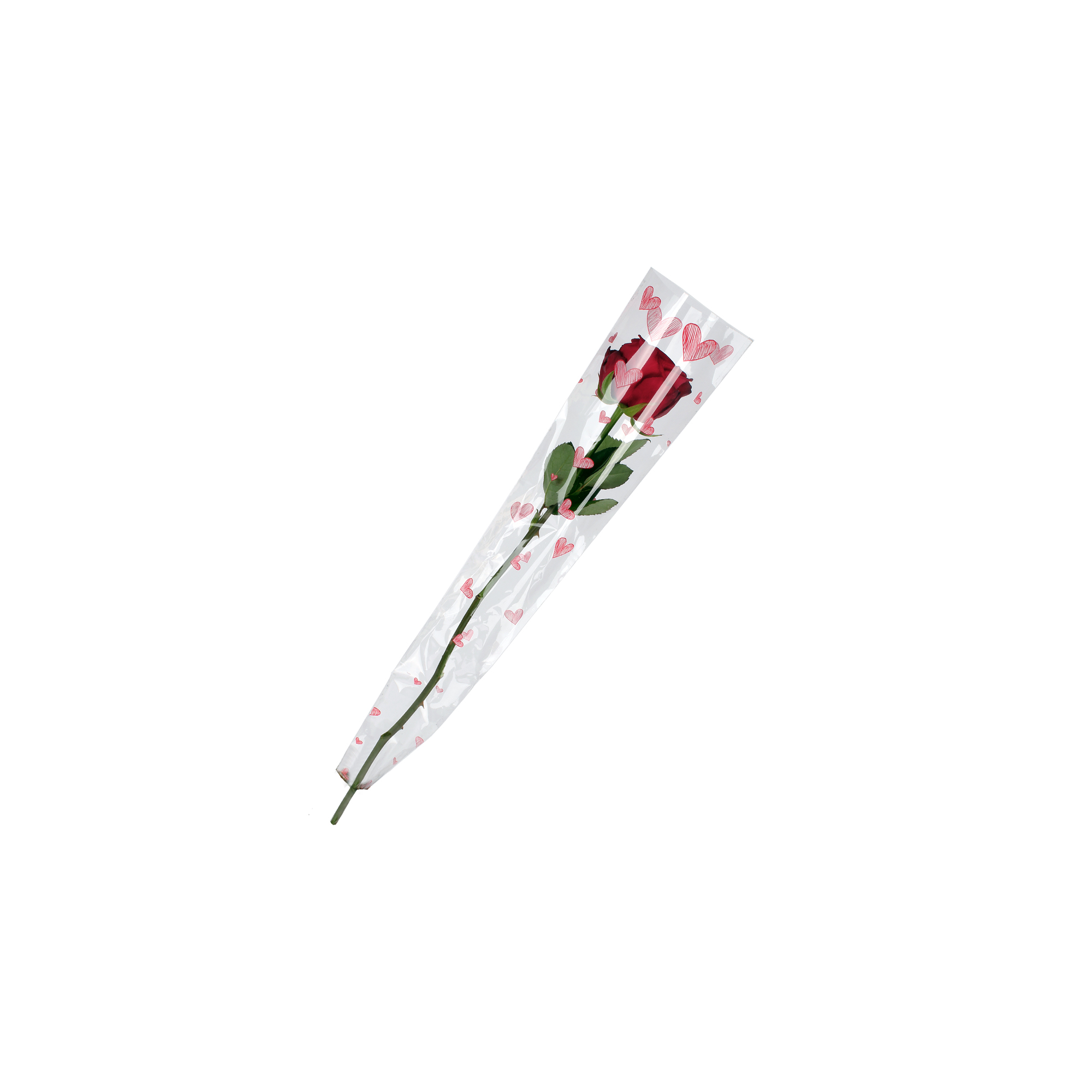 Csomagoló 1szálas OPP40 45x13x3cm átlátszó/piros