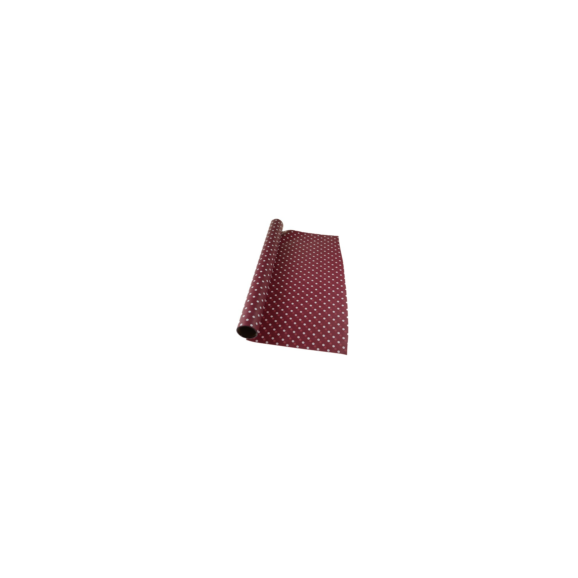 Csomagoló fólia 50cm*9y fehér pöttyös burgundy