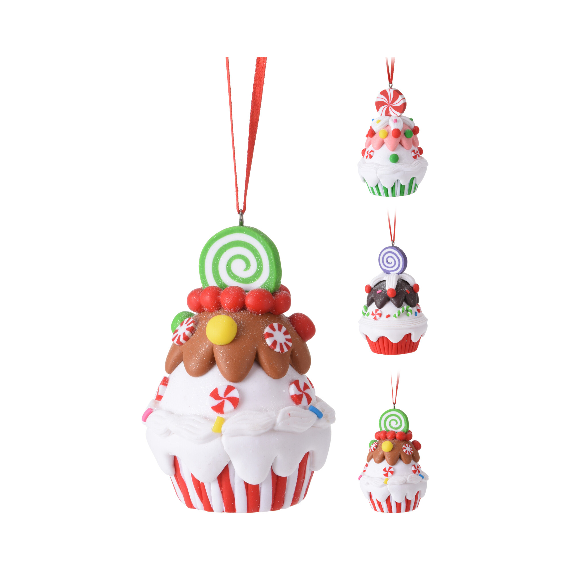Karácsonyfadísz cupcake poly 8,5cm 3féle