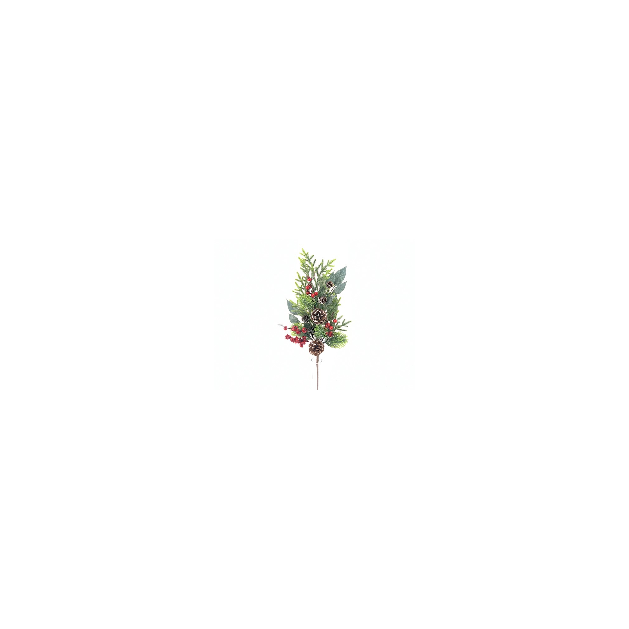 Dekor ág bogyós 65CM tobozzal piros/zöld