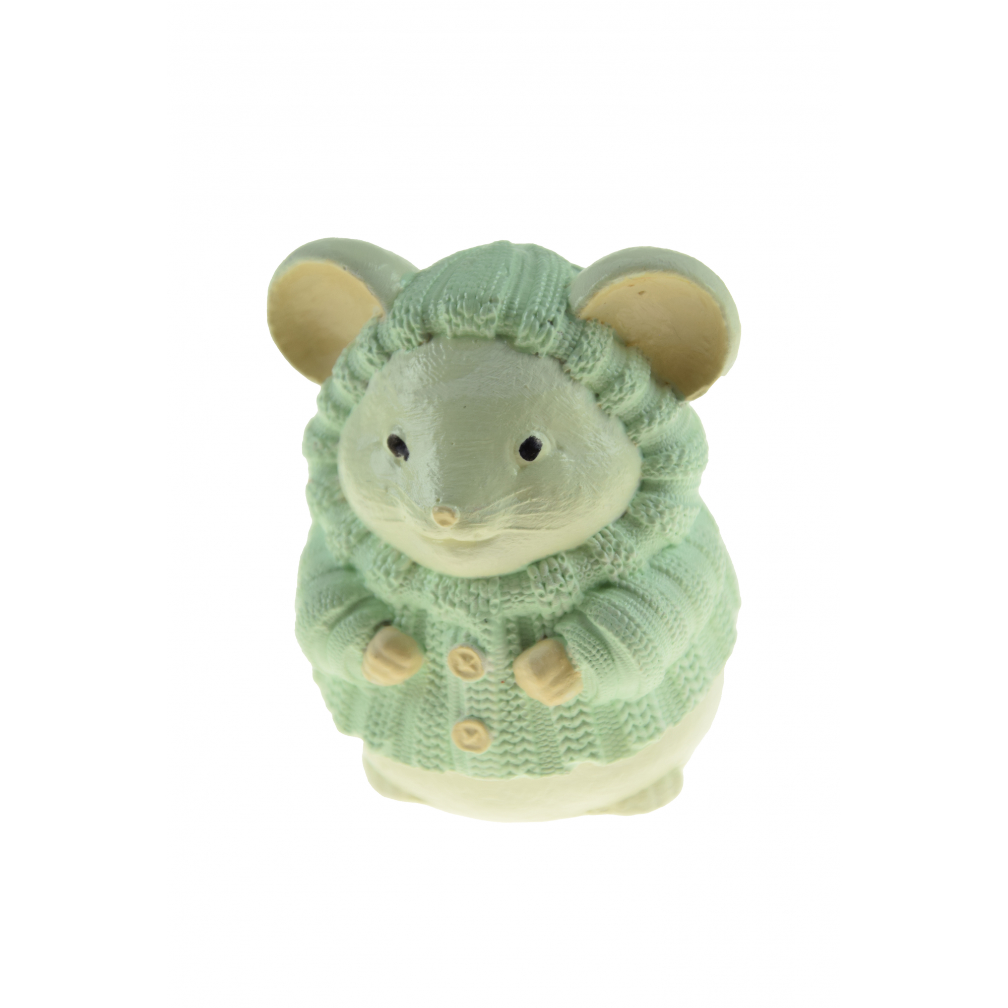 Dekor egér gipsz 2D 7cm menta