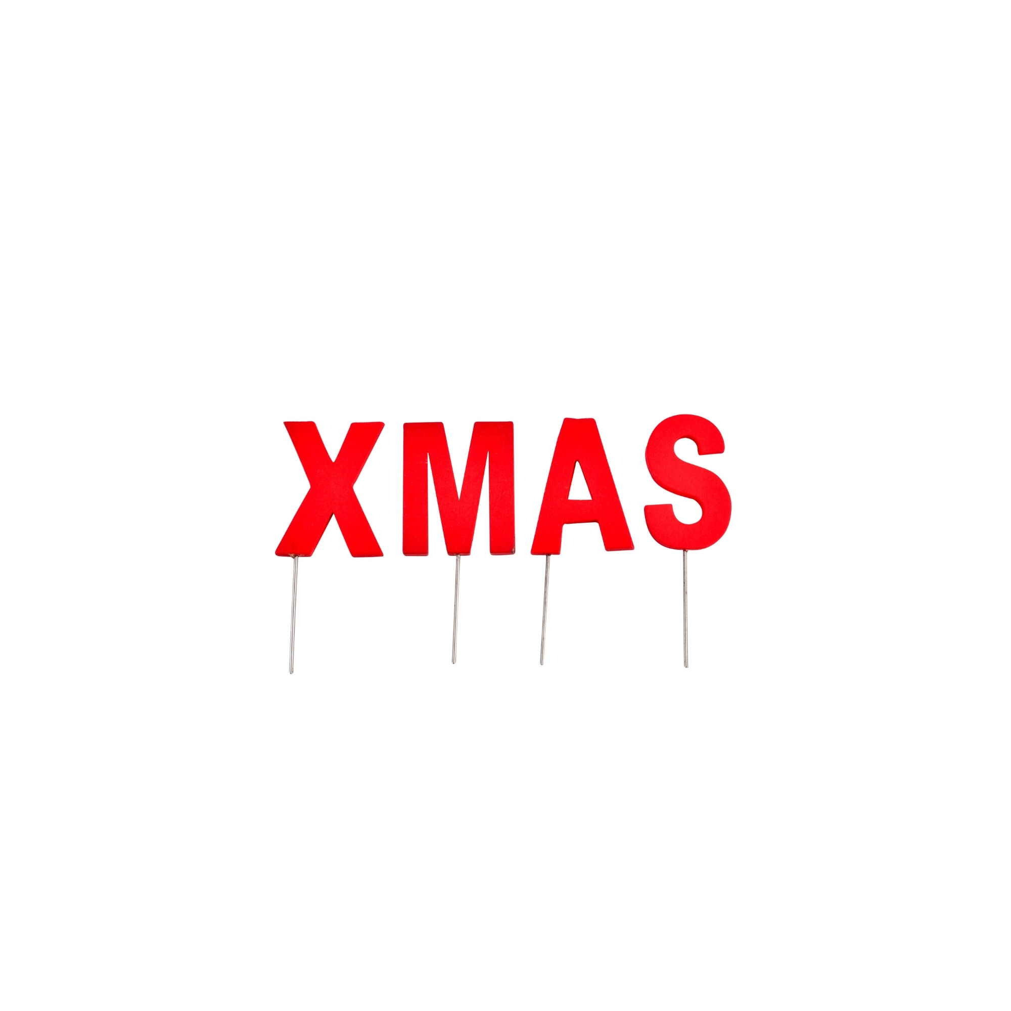 Dekor fa 5cm Xmas piros