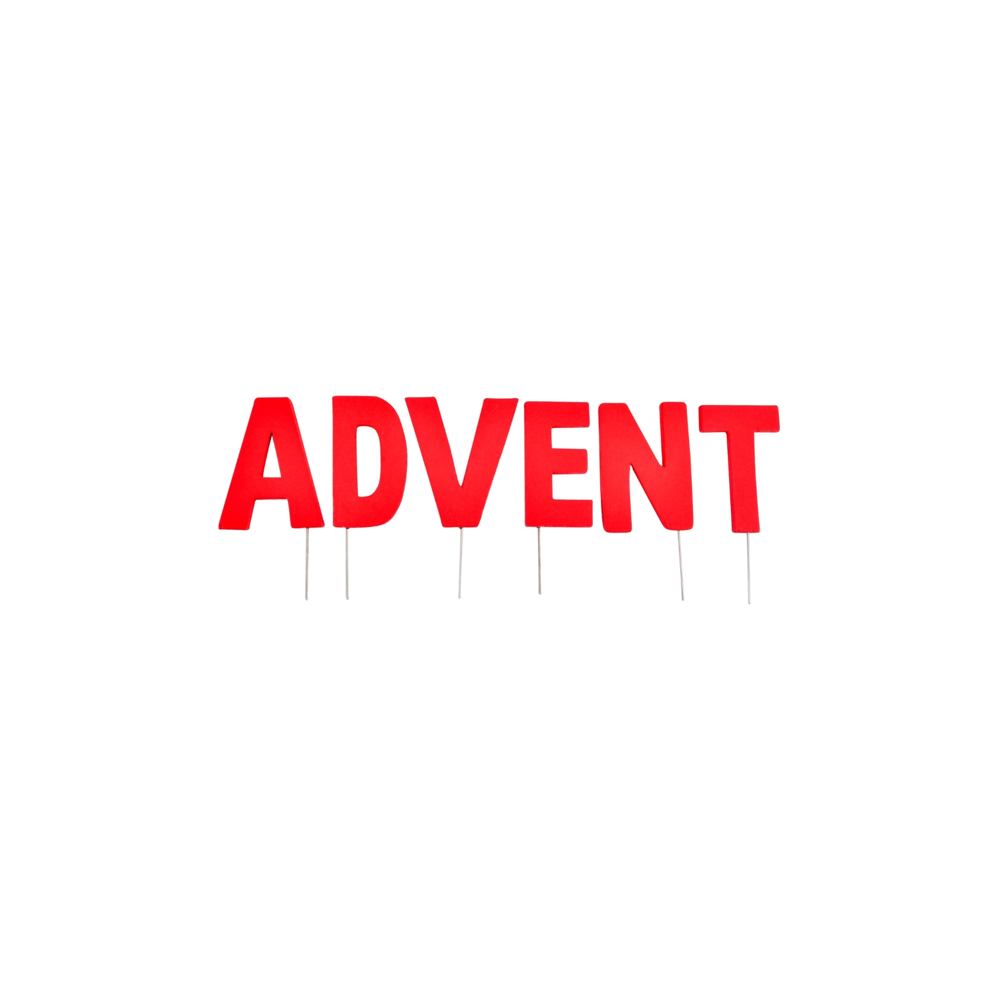 Dekor fa 8cm Advent piros