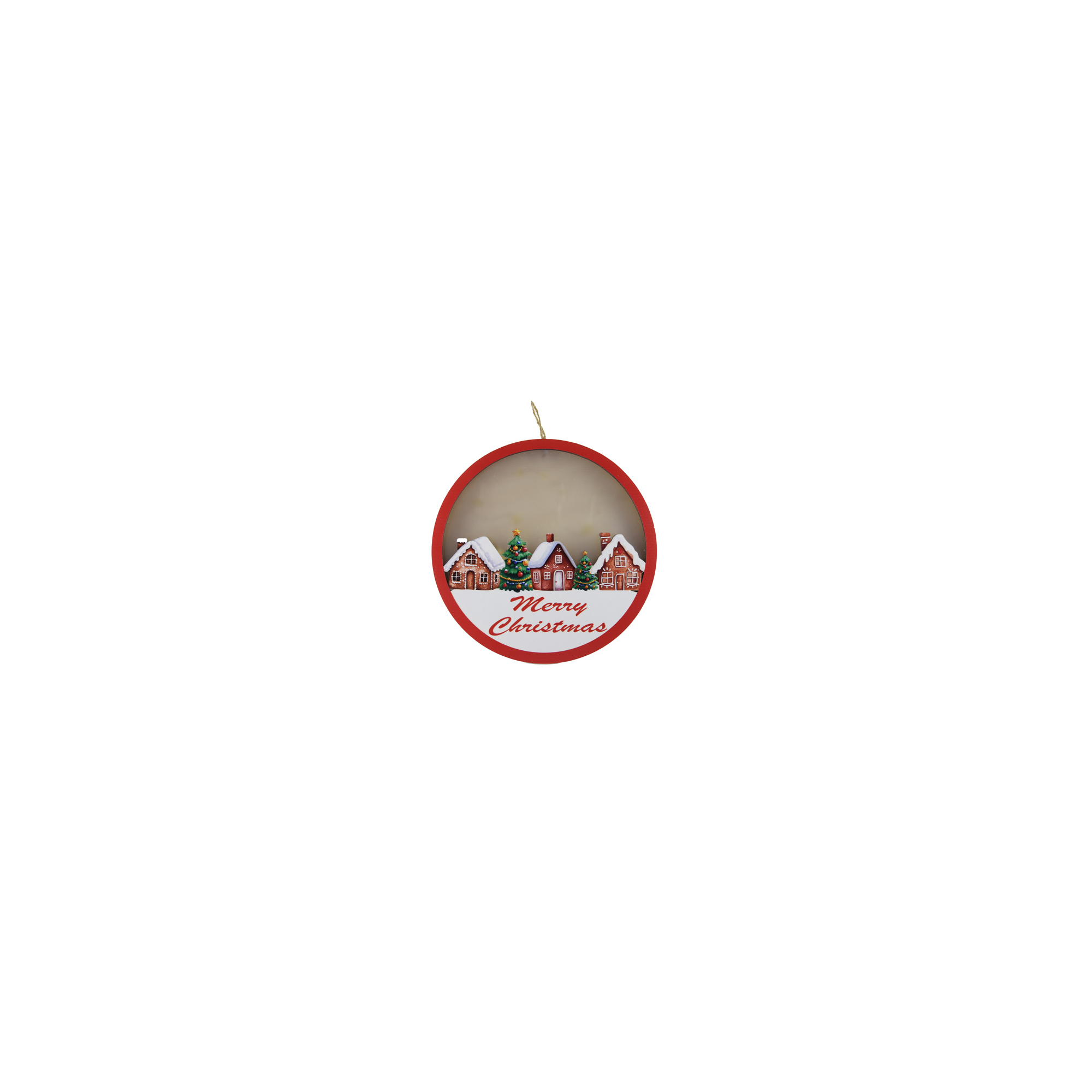 Dekor fa D18 Merry Christmas LEDes piros/fehér