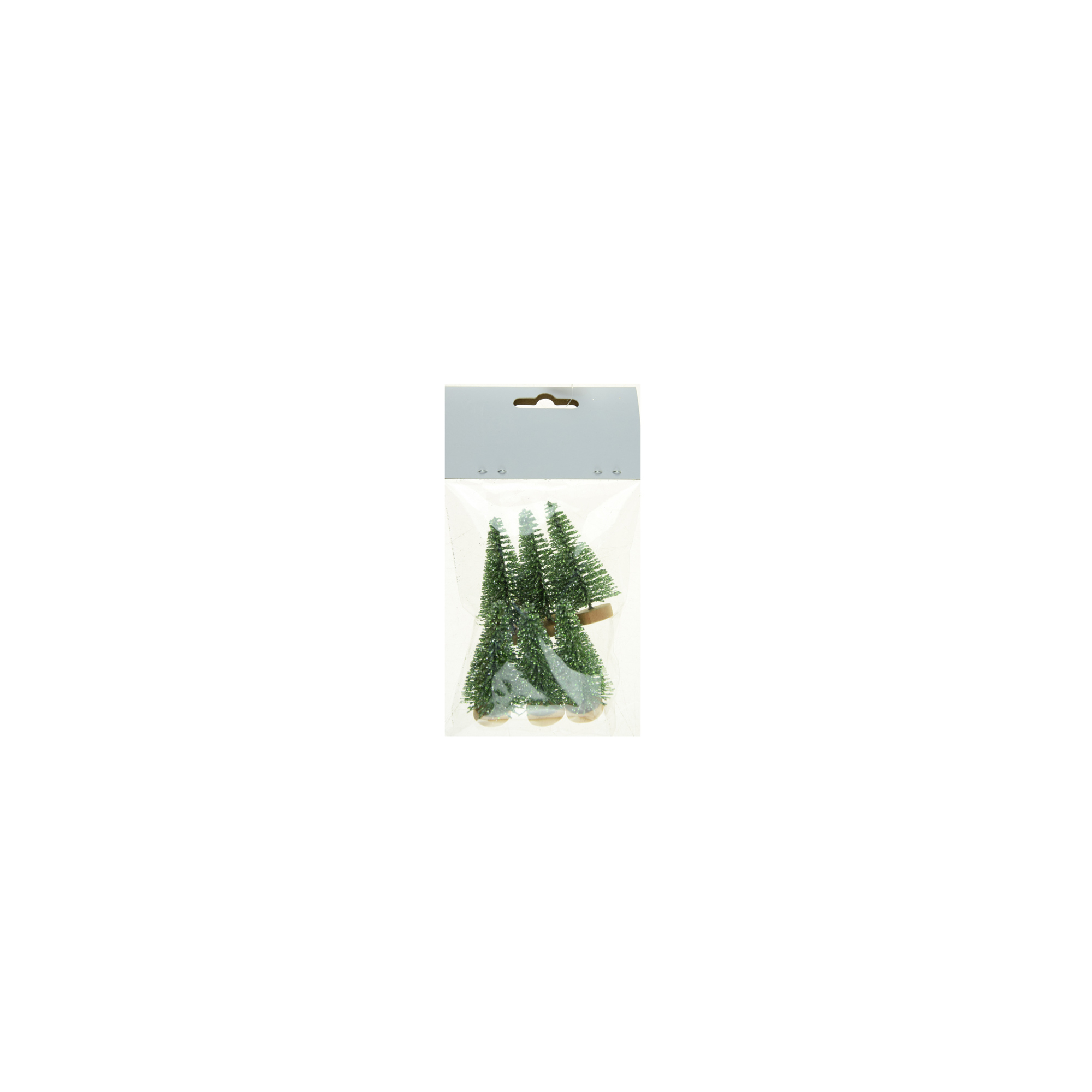 Dekor fenyő 6cm s/6 glitteres zöld