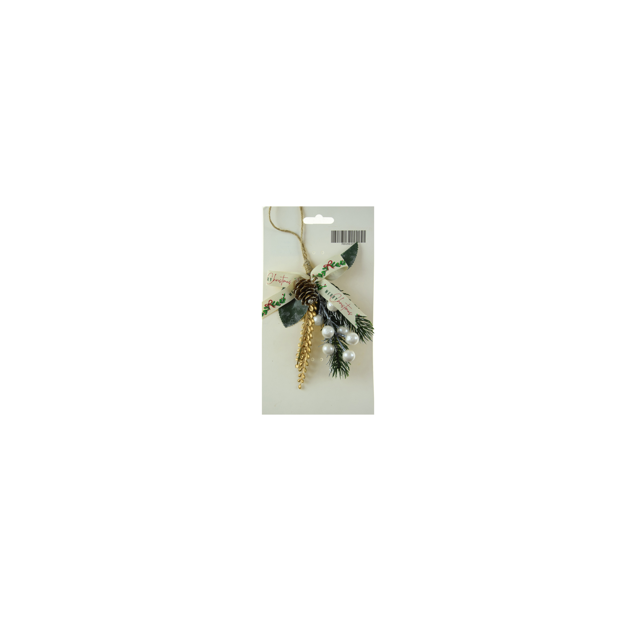Dekor függő karácsonyi 12*23cm krém
