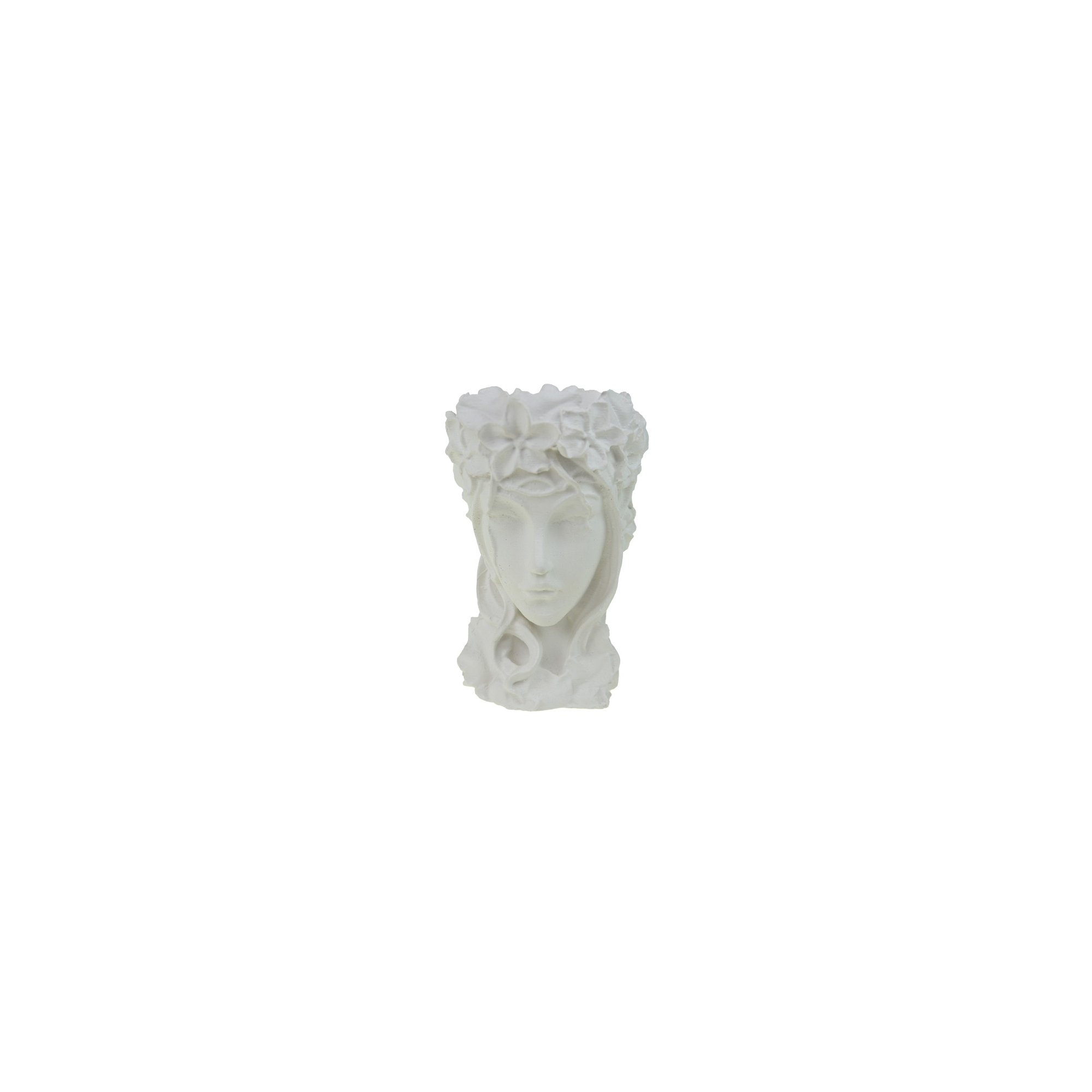 Figura kaspó gipsz D7 H17 tündérfej fehér