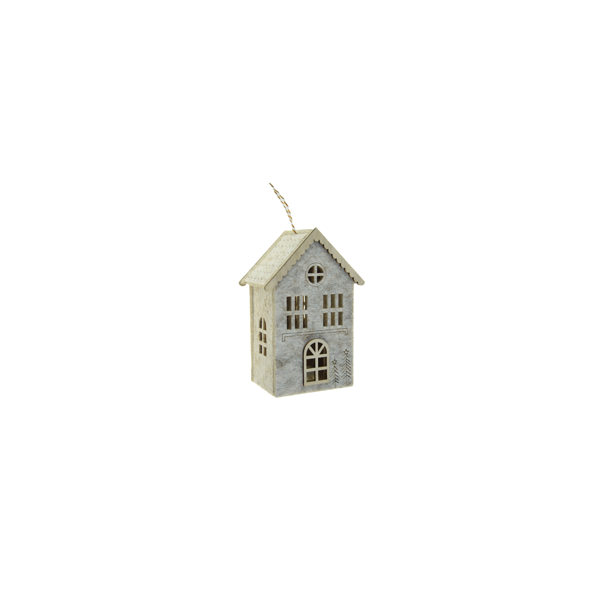 Dekor ház filc 15*10*6,8cm bézs