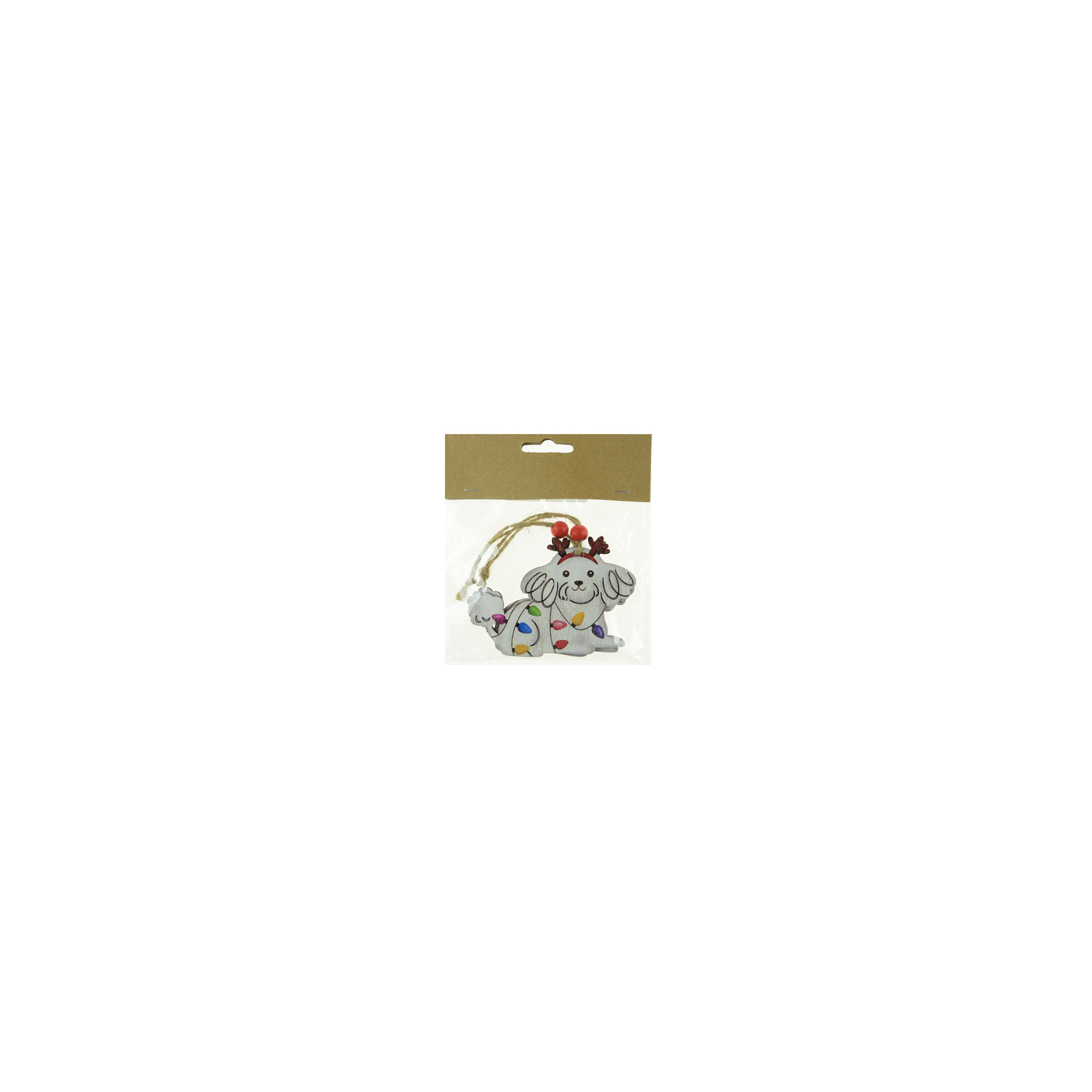 Dekor kutya fa 12*1*13cm fehér