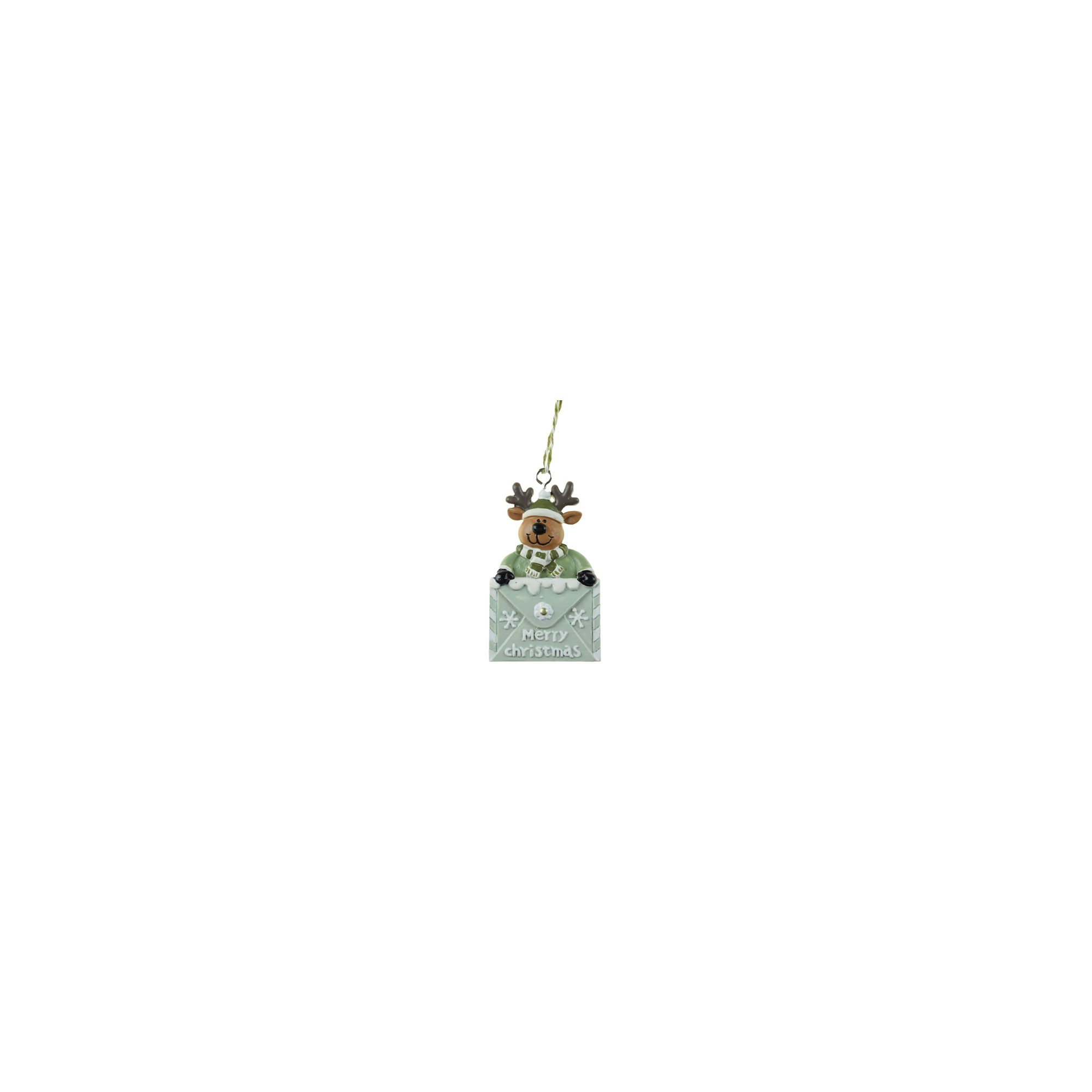 Dekor levél poly szarvassal 7*4cm kék
