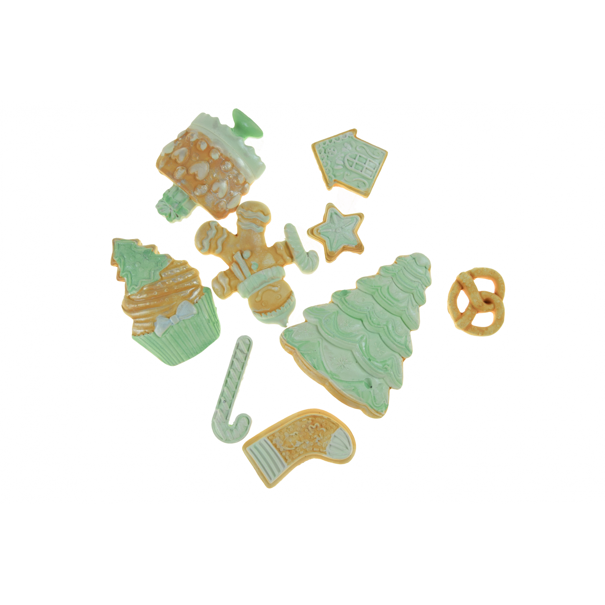 Dekor sütimix gipsz 2D 2,5-7cm s/8 mézivel menta