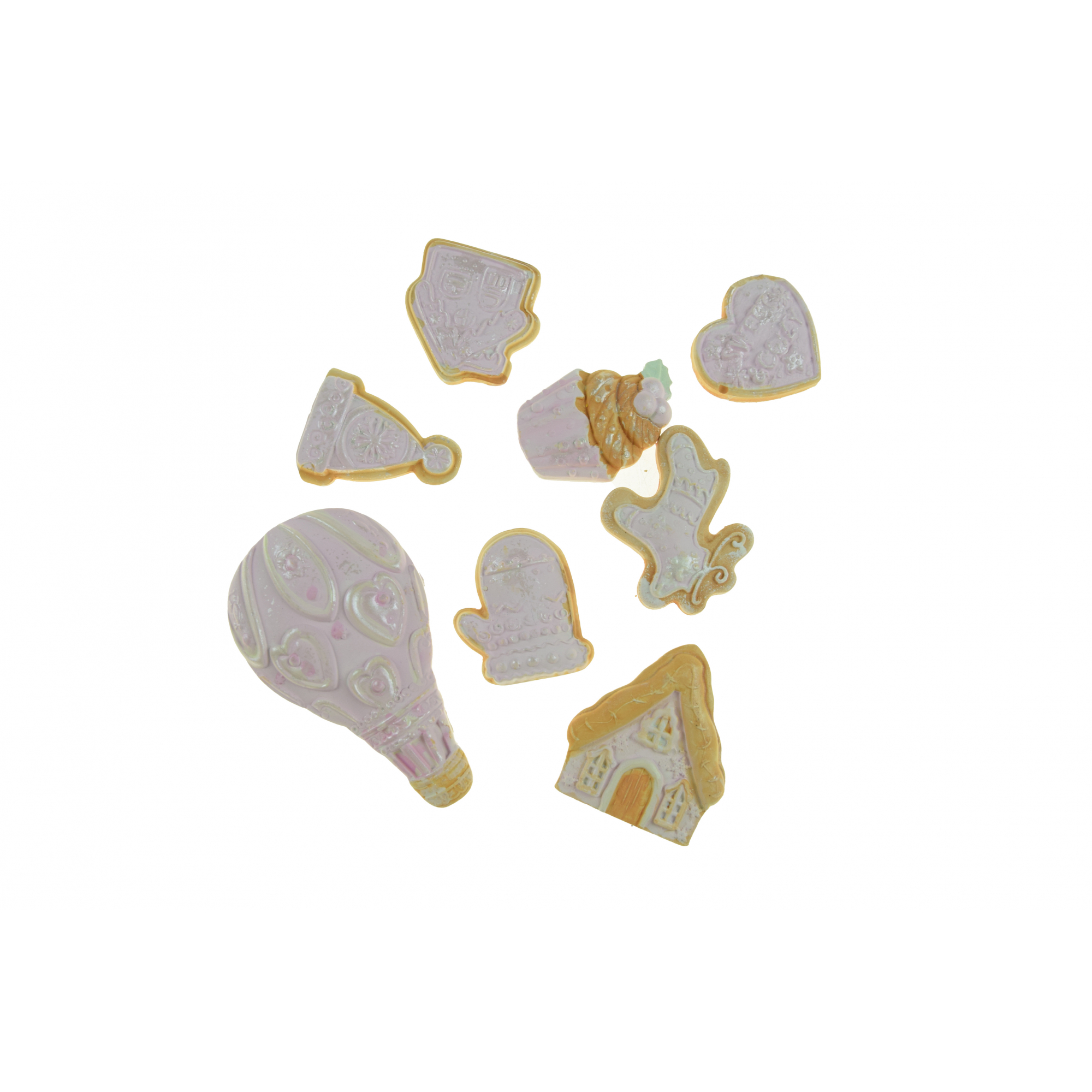 Dekor sütimix gipsz 2D 3,5-9cm s/8 rózsaszín