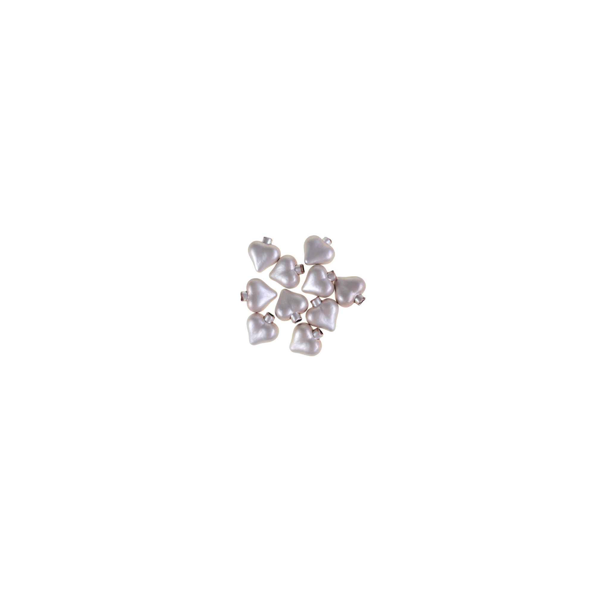 Dekor szív üveg 4cm s/24 matt bézs