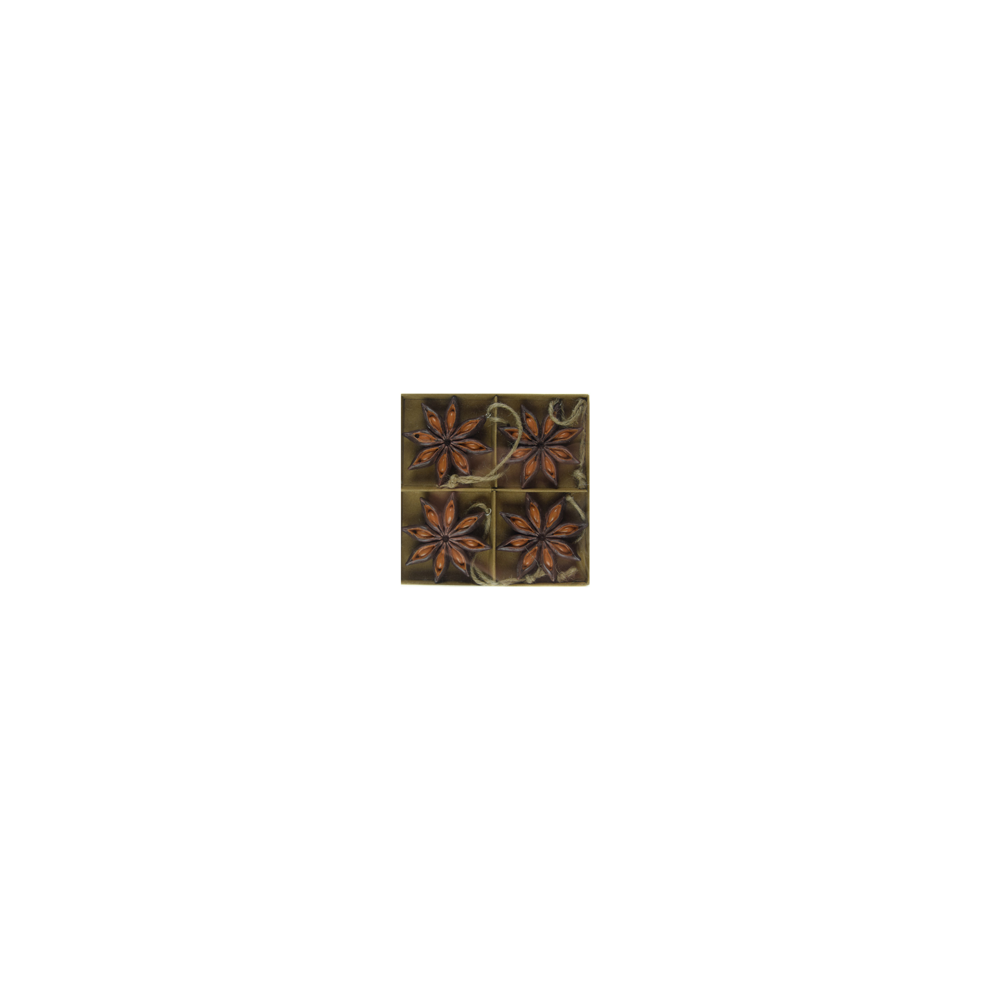 Dekor virág poly 12*1.2*12cm s/4 barna
