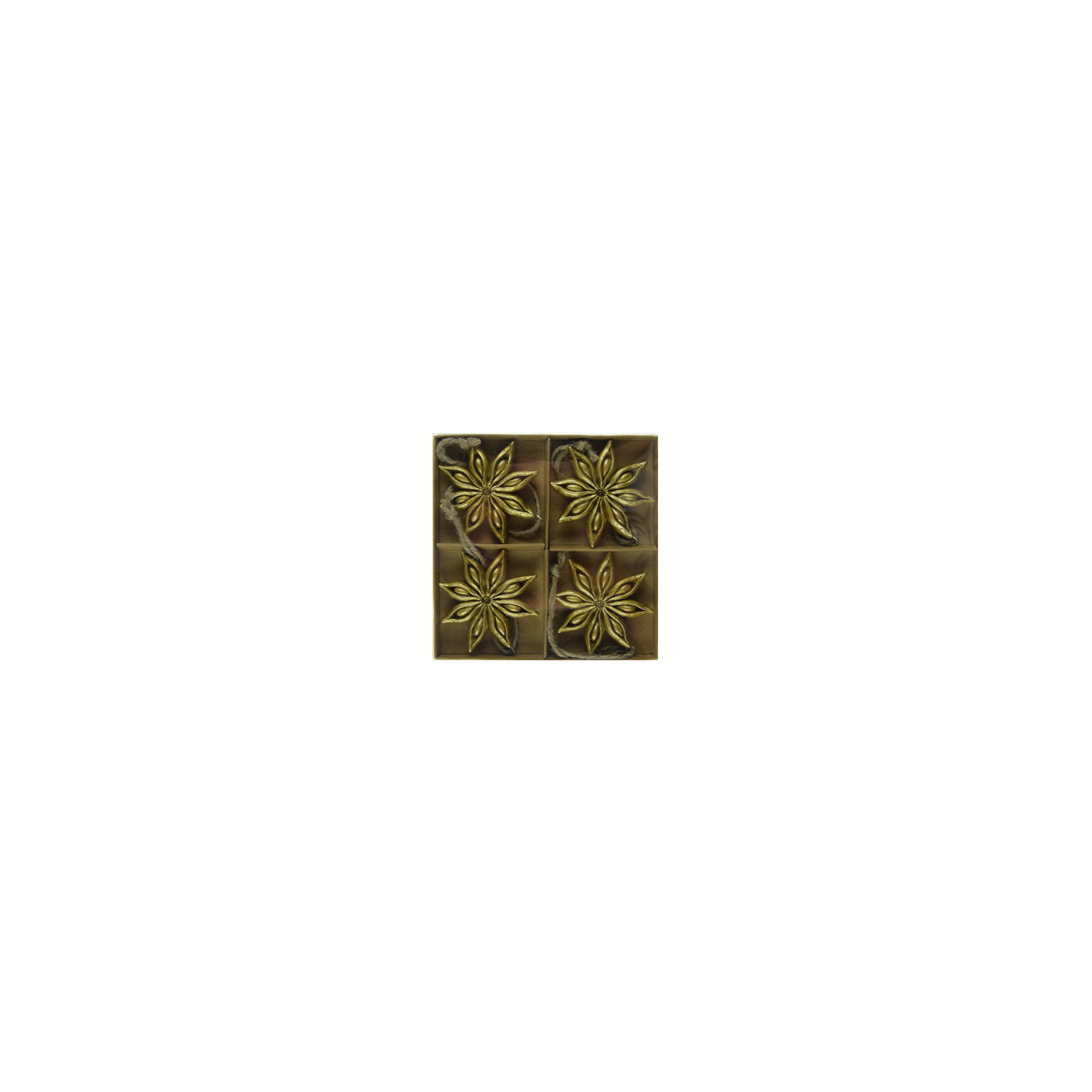 Dekor virág poly 12*1.2*12cm s/4 arany
